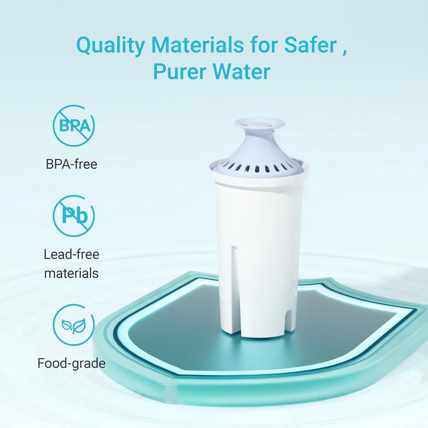 AQUA CREST 06-AL Alkaline Water Filter - Replacement for Brita® Filter, Brita® Pitchers and Dispensers, Everyday, UltraMax, Metro+, XL and More, NSF Certified, Increases Water PH, 3 Pack