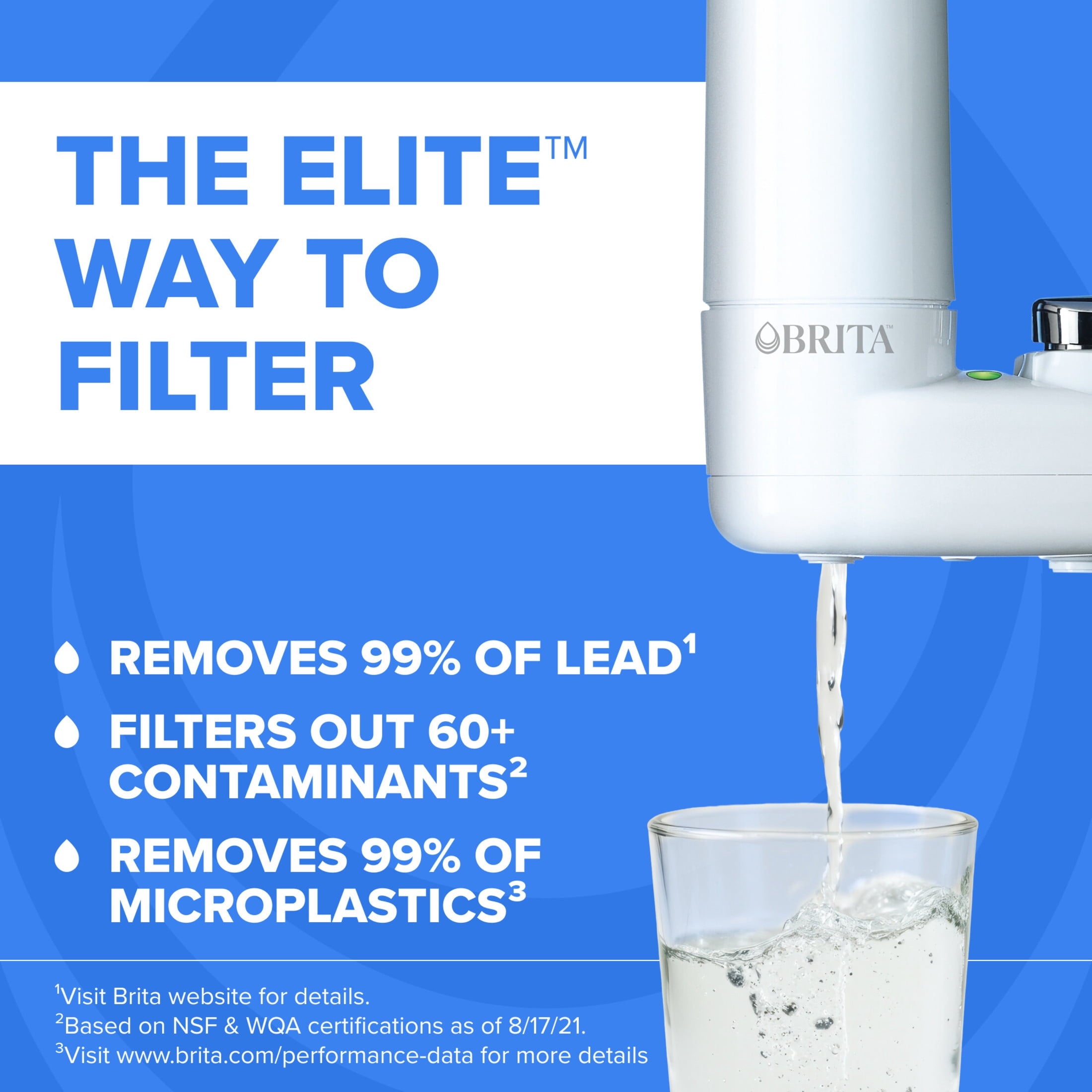 Brita Faucet Mount System Replacement Filter - Reduces Lead, Made Without BPA, White, 2 Count