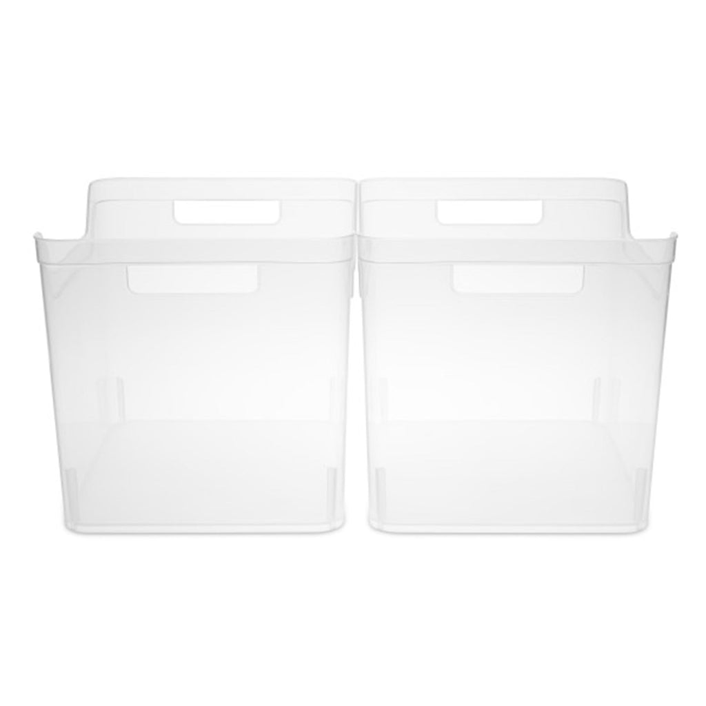 Sterilite Wide Shelf Bin - Clear Plastic Open Storage Containers, Multi-purpose Organizers, 6 Count