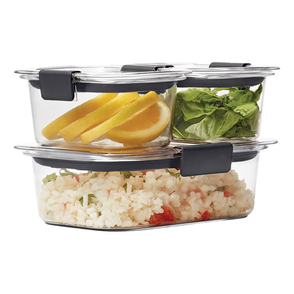 Rubbermaid® Brilliance® Leak-Proof Food Storage Containers with Airtight Lids - Set of 3 (6 Pieces Total) - BPA-Free & Stain Resistant