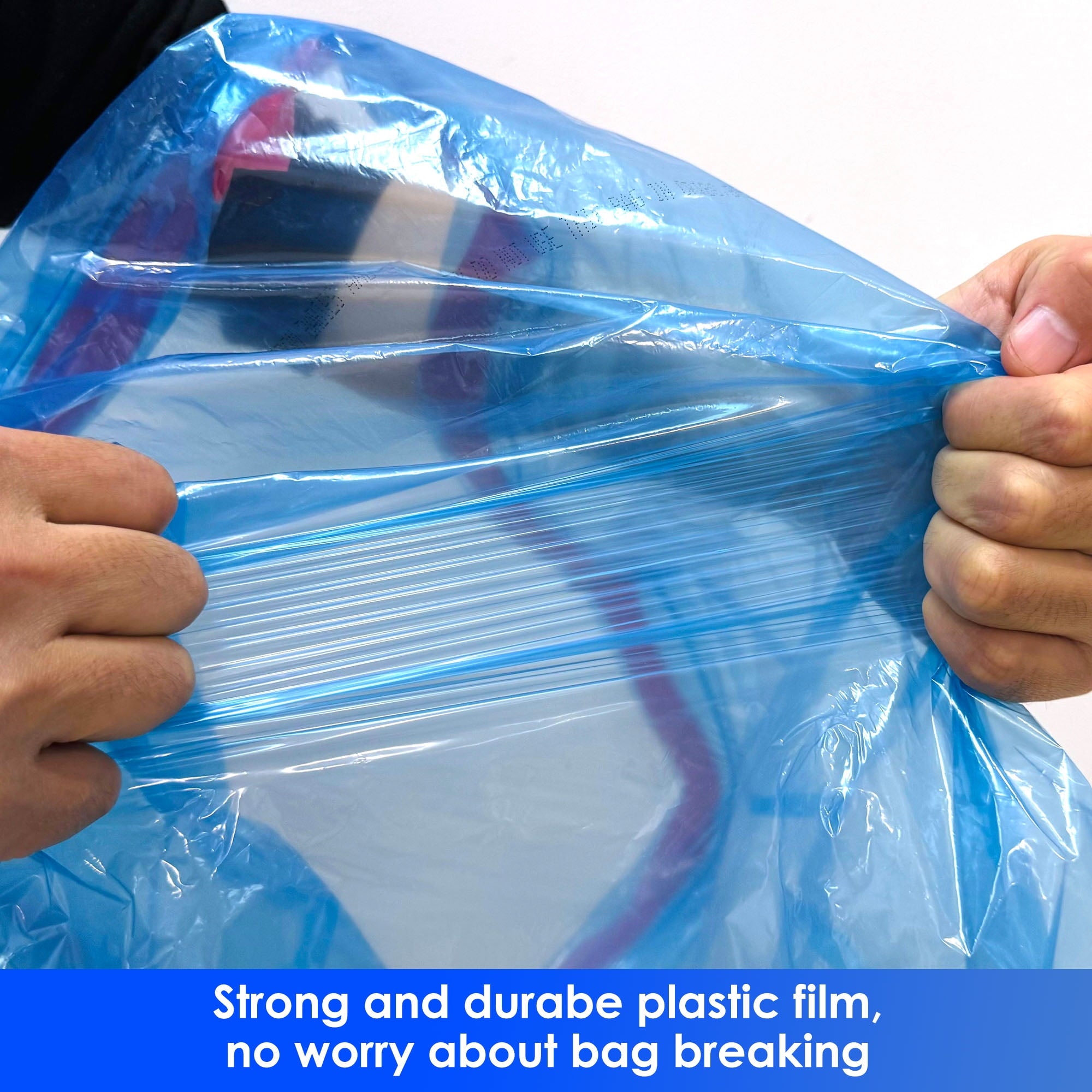 HygiCare Recycling Trash Bags - 30 Gallon, 120 Count, Unscented, Super Strong, Leakproof, Translucent Blue