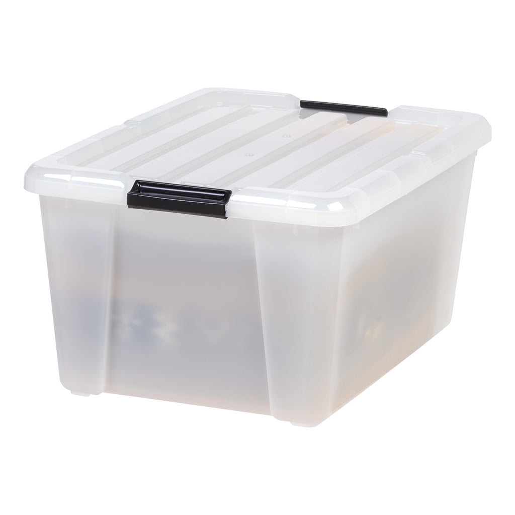 IRIS 45 Qt. Plastic Storage Bins with Lids - Stackable Storage Containers, Totes, 4 Pack