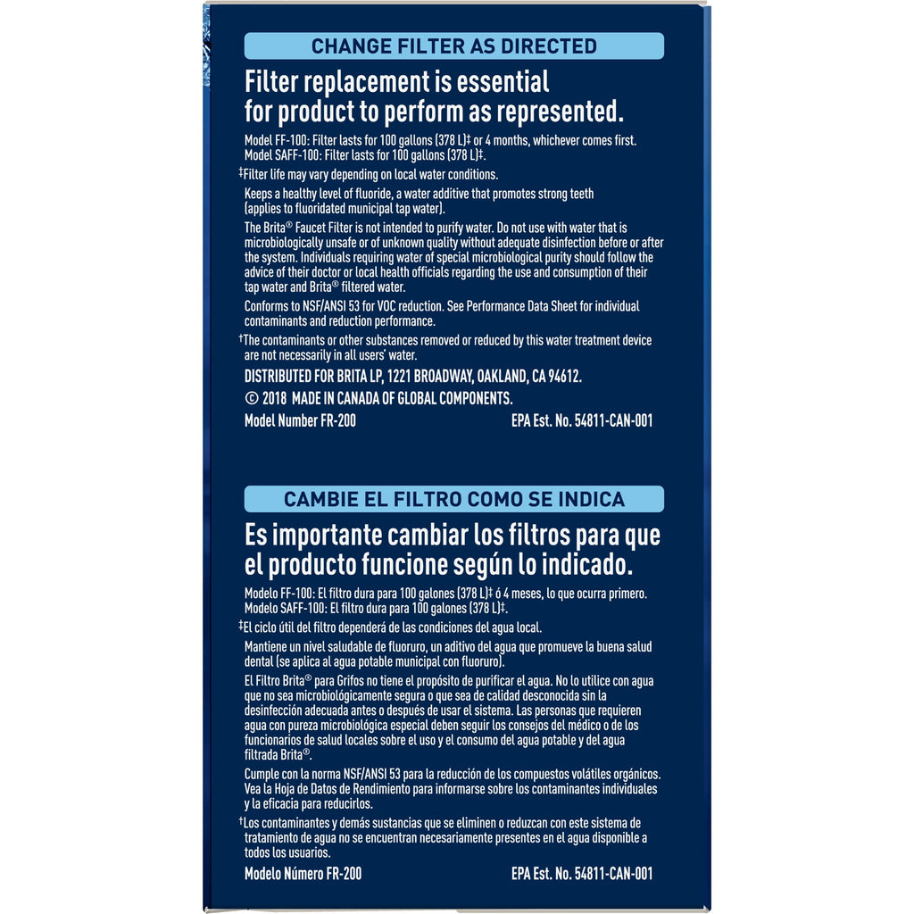 Brita Tap Water Filter - Water Filtration System Replacement Filters For Faucets, Reduces Lead, BPA Free Chrome, 1 Count