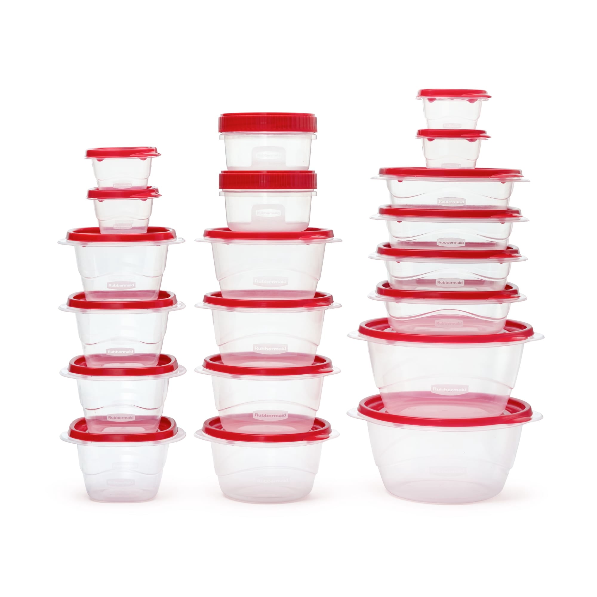 Rubbermaid TakeAlongs 40 Piece Food Storage Set - Red, Total of 12.6 Qts - 2-Pack