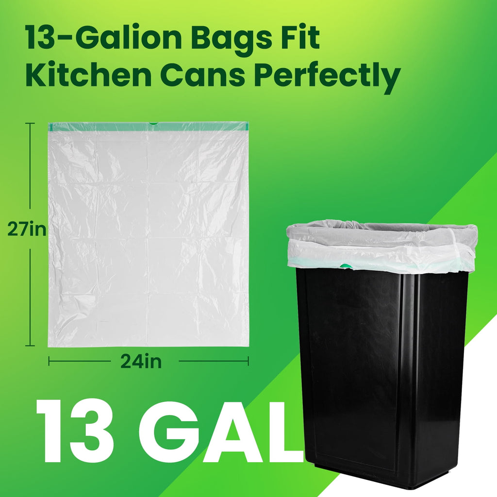 Valueguard Strong Flex 13-Gallon Drawstring Tall Kitchen Trash Bags - Fresh Scent, 80 Bags