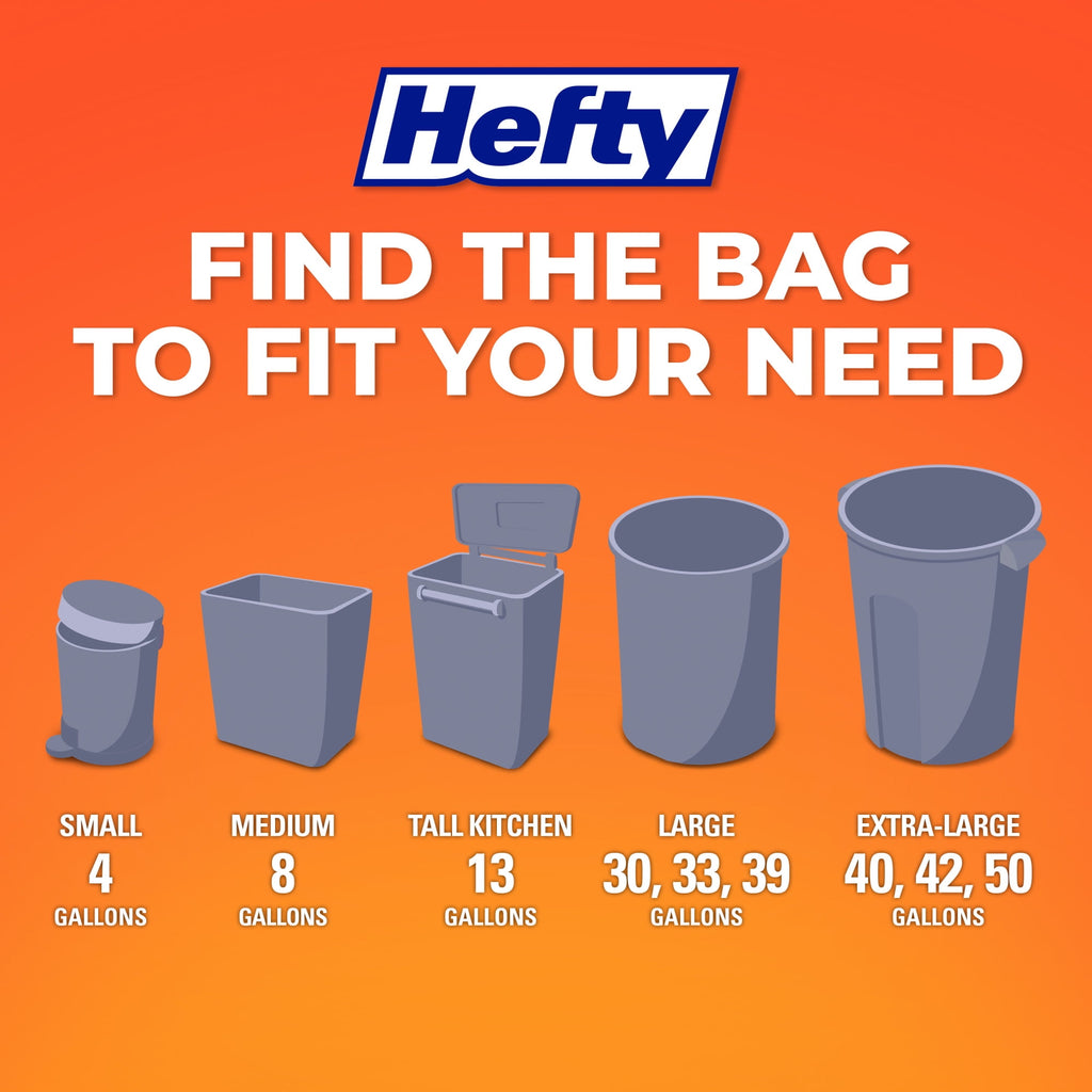 Hefty Small Trash Bags - Ocean Water Scent, 4 Gallon, 52 Count