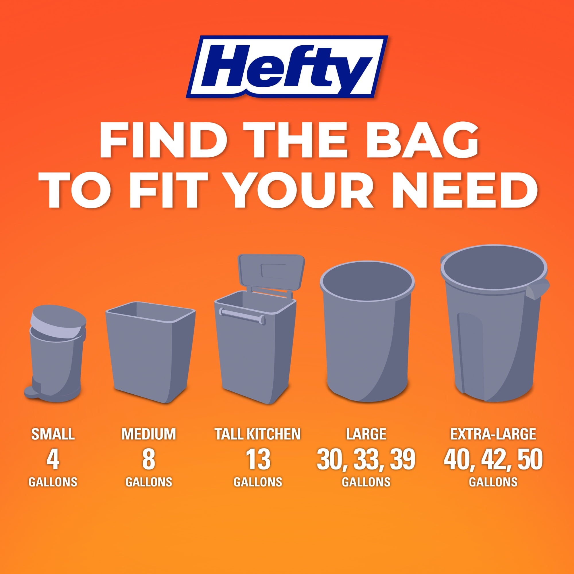 Hefty Small Trash Bags - Ocean Water Scent, 4 Gallon, 52 Count