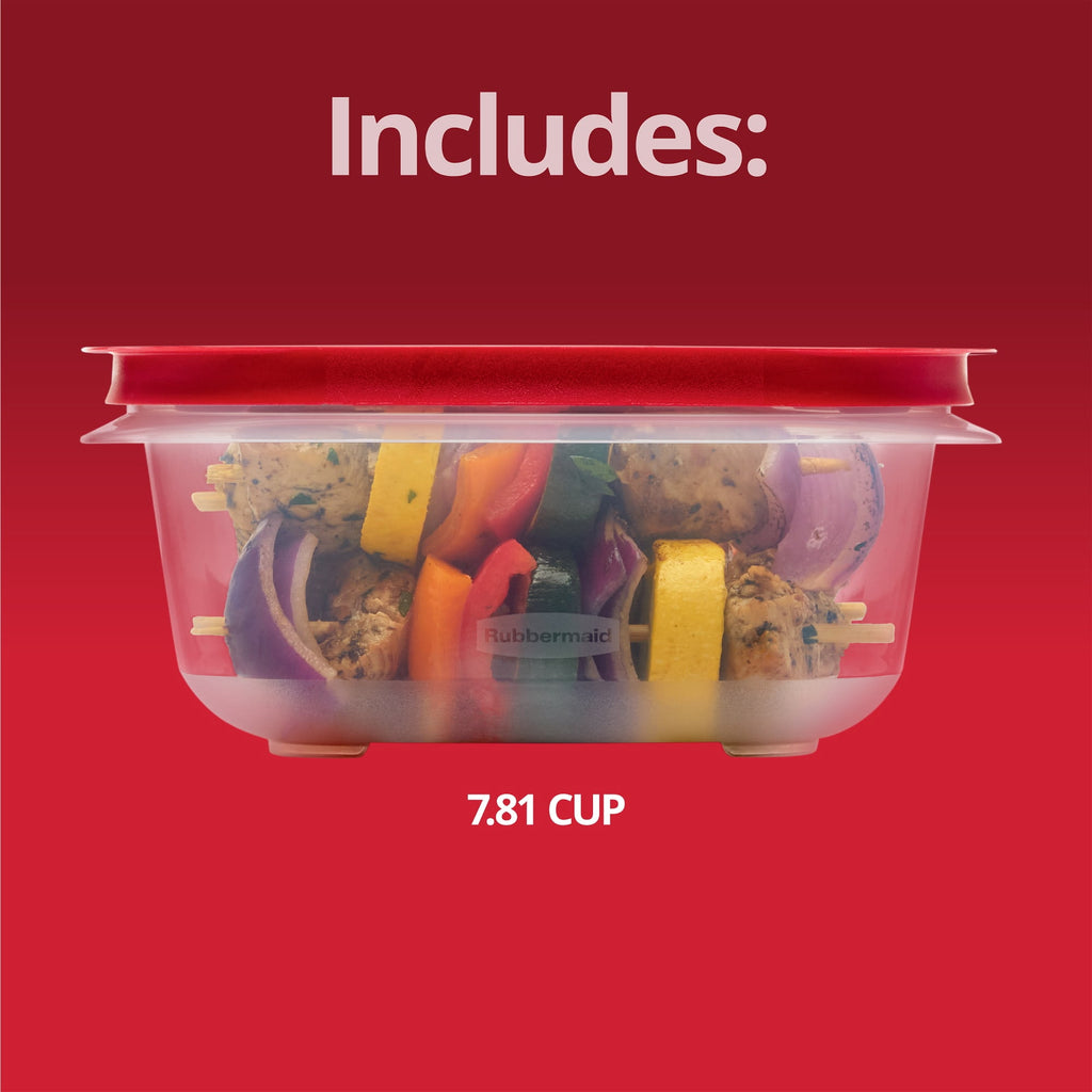 Rubbermaid 7.81-Cup EasyStore Square Container - Food Storage Container, Food Storage Container with Lids