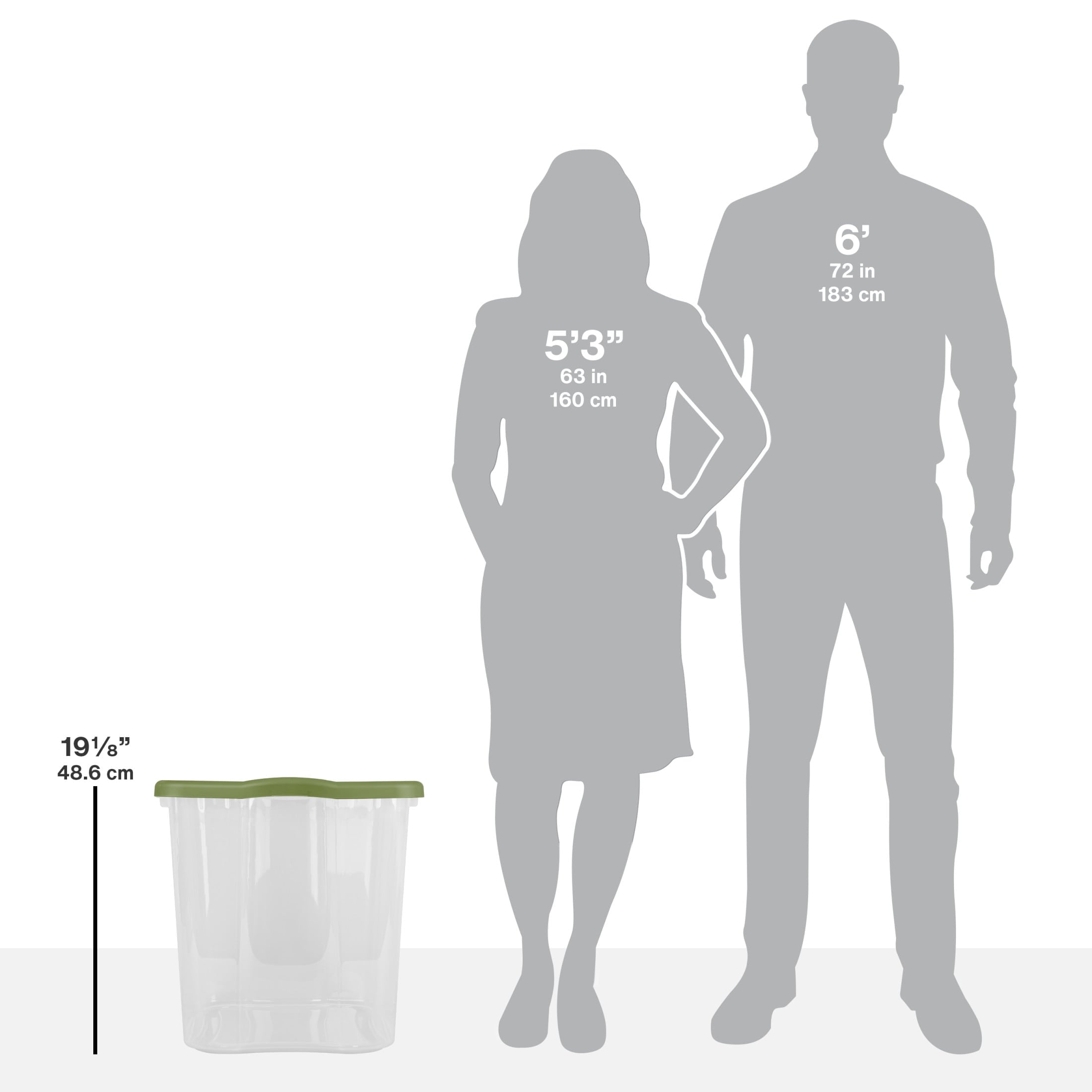 Sterilite EZ Carry 95 Quart Extra-Large Storage Bin - Clear Plastic Storage Container with Full-Grip Handles, Green