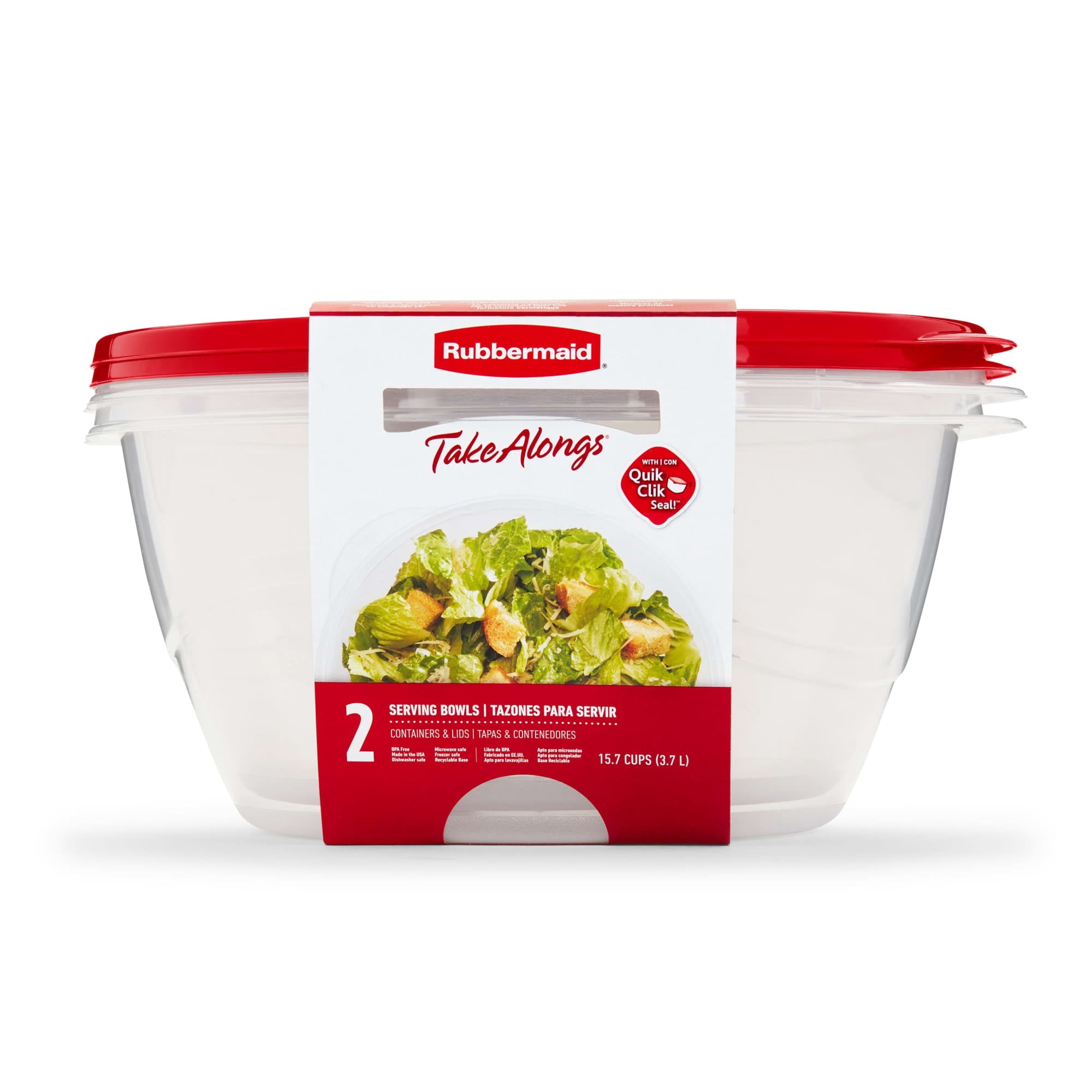Rubbermaid TakeAlongs Serving Bowl Food Storage Containers - 15.7 Cup, 2 Count