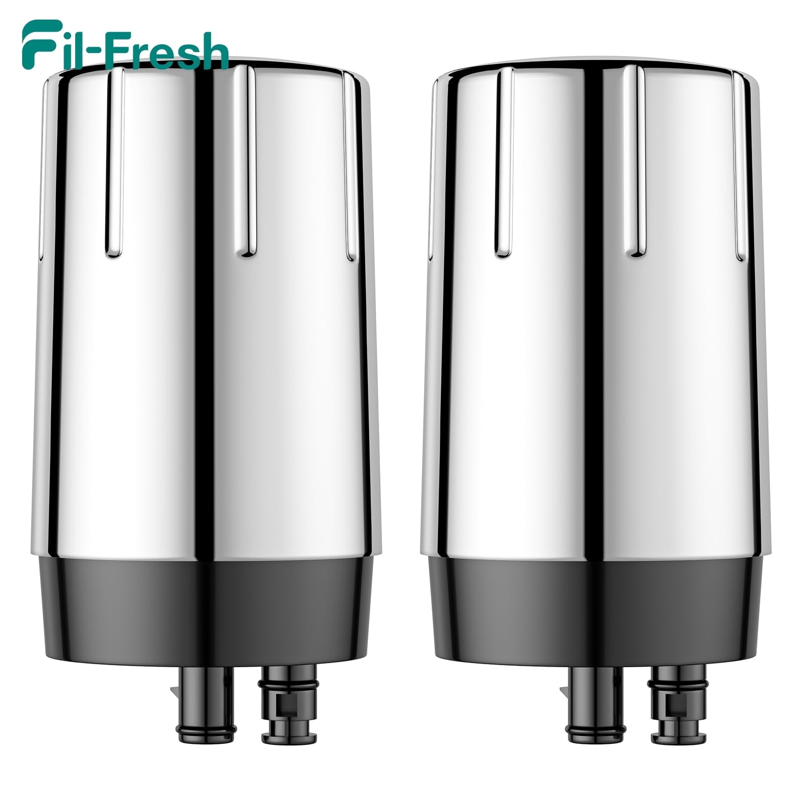 Fil-fresh 2-Pack Faucet Water Filter Replacement for Brita Faucet Filter Systems - Longlast Sink Faucet Filter, Reduce Chlorine and Lead, Chrome