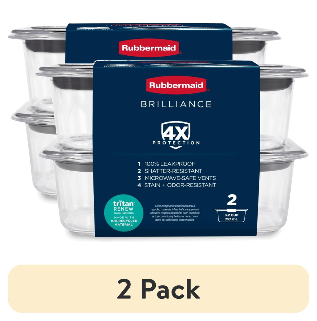 Rubbermaid 3.2 Cup Brilliance Stain-Proof Food Storage Container - Set of 2 - 4-Pack
