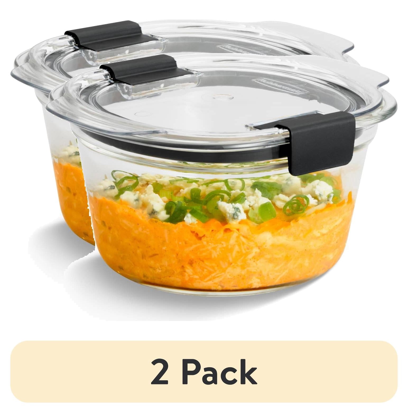 Rubbermaid Brilliance Glass Round Leak-Proof 2.9-Cup Food Storage Container - 2-Pack