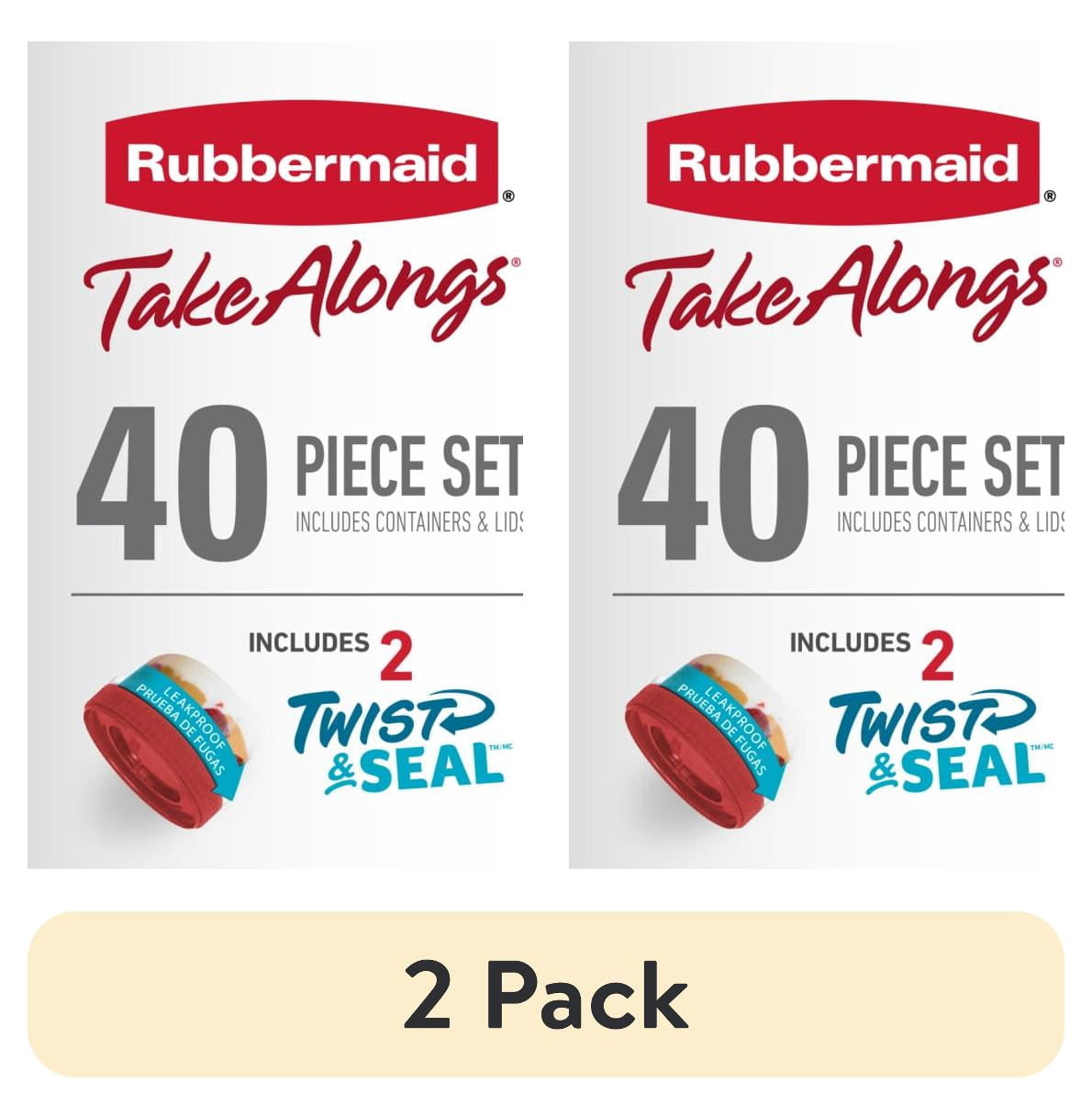 Rubbermaid TakeAlongs 40 Piece Food Storage Set - Red, Total of 12.6 Qts - 2-Pack