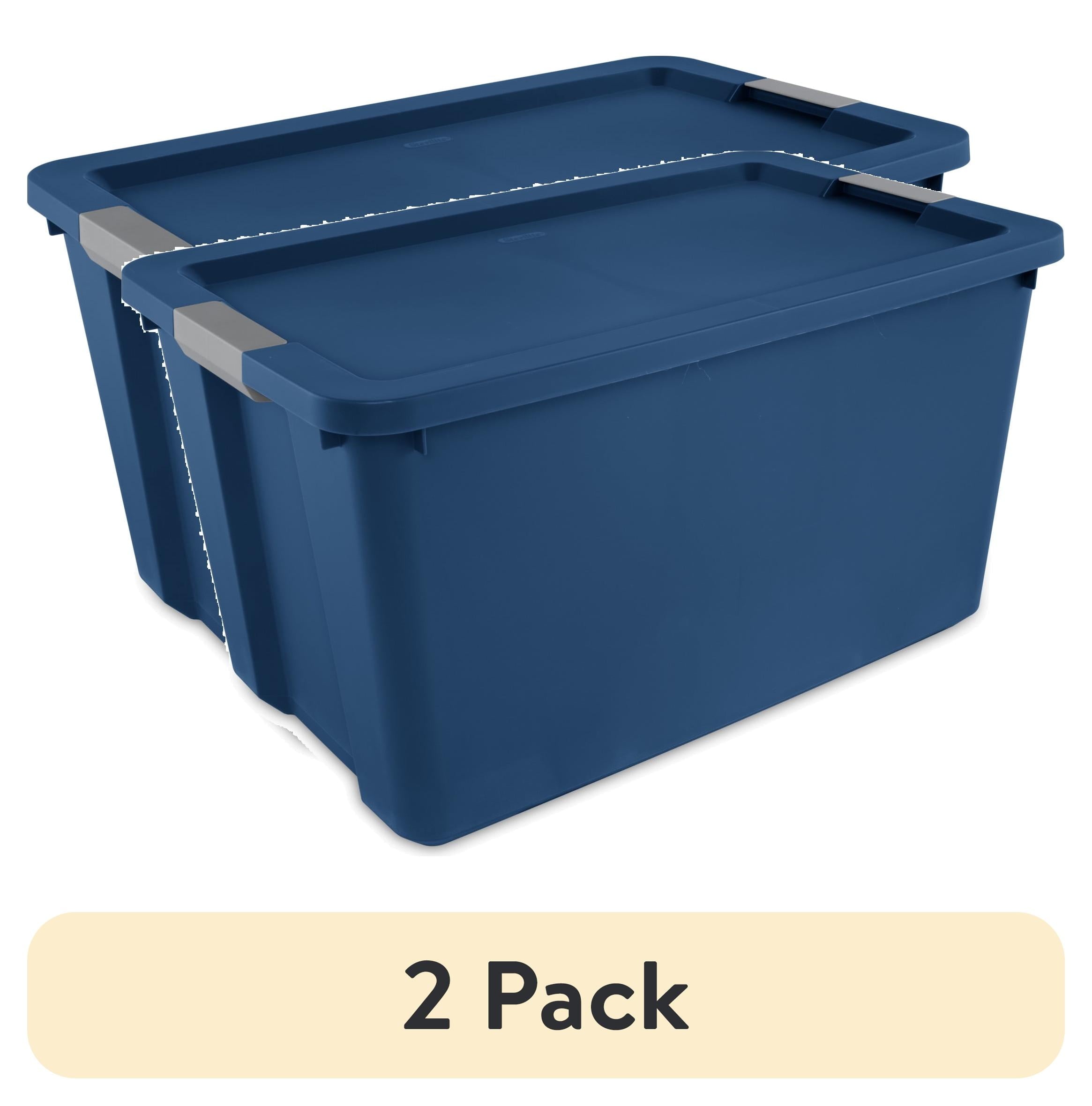 Sterilite 34 Gallon Extra-Large Storage Bin - Plastic Storage Container with Latch Lid, Blue - 2-Pack