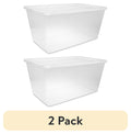 Sterilite 90 Quart Large Storage Bin - Clear Plastic Storage Container with Snap-On Lid, White - 2-Pack
