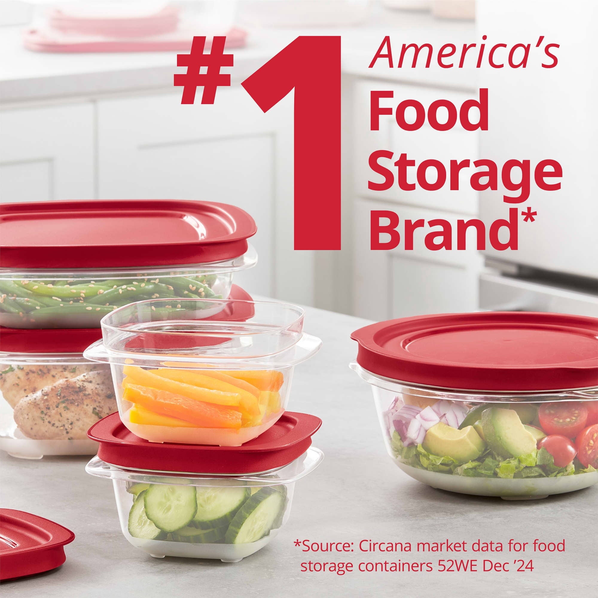 Rubbermaid 4.92- and 7.81-Cup EasyStore Square Containers - 2 Pack, Food Storage Containers, Food Storage Containers with Lids