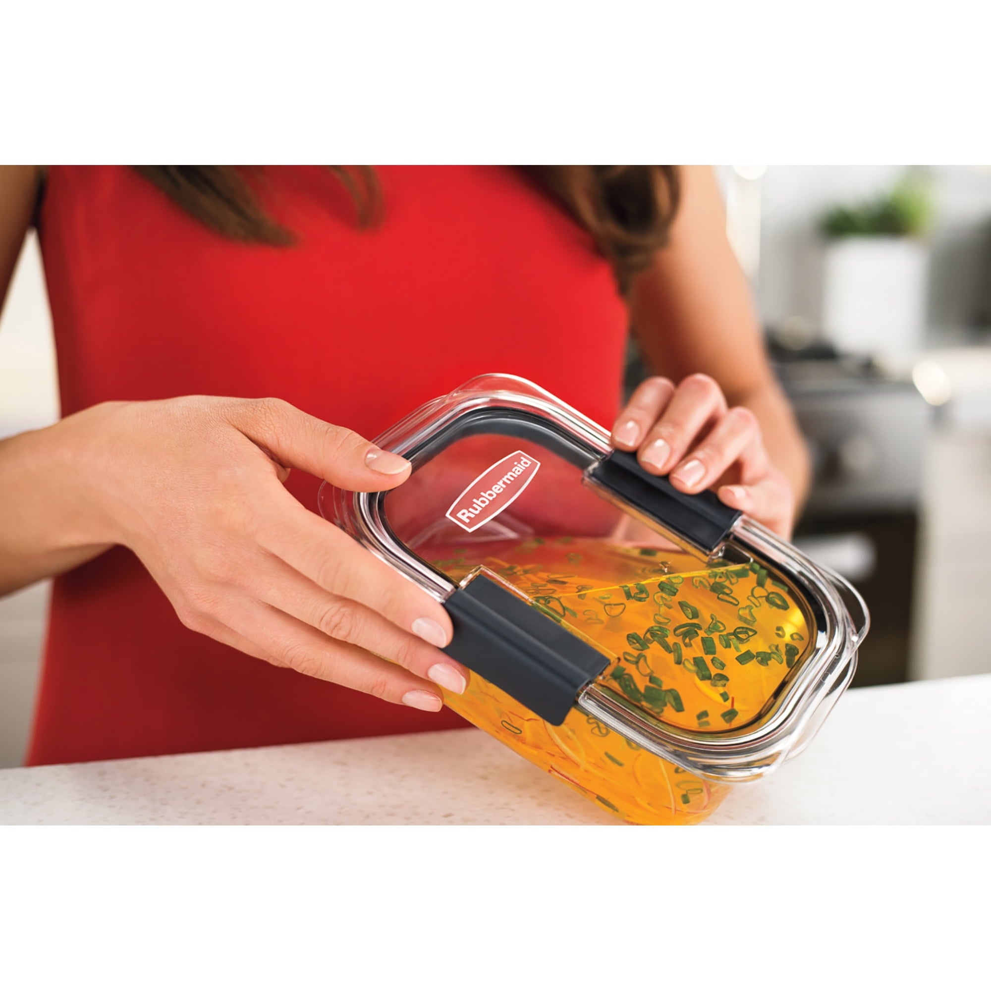 Rubbermaid® Brilliance® Leak-Proof Food Storage Containers with Airtight Lids - Set of 3 (6 Pieces Total) - BPA-Free & Stain Resistant