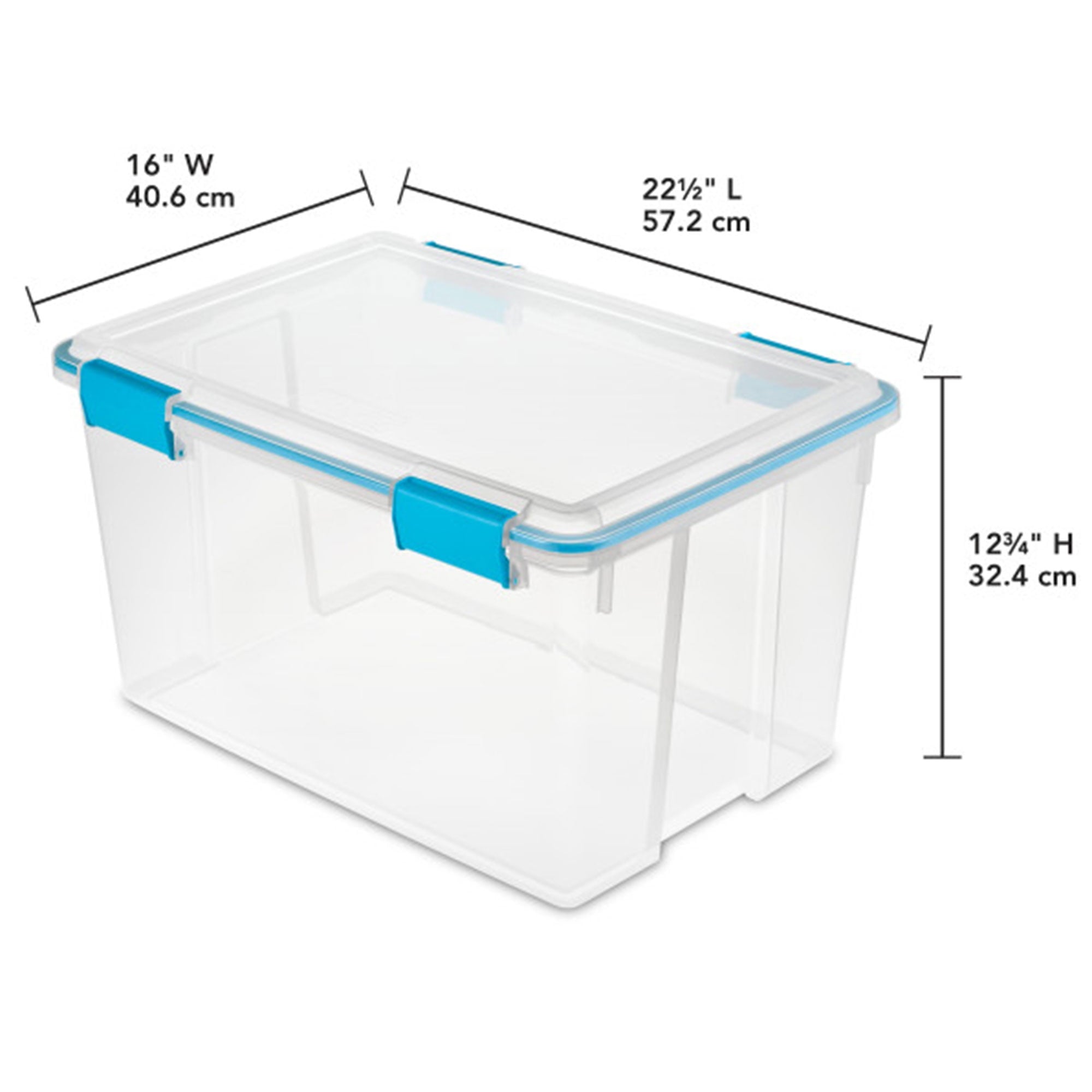 Sterilite 4-Pack 54 Qt. Gasket Box - Clear Plastic Home Storage Organizer Bins with Lids