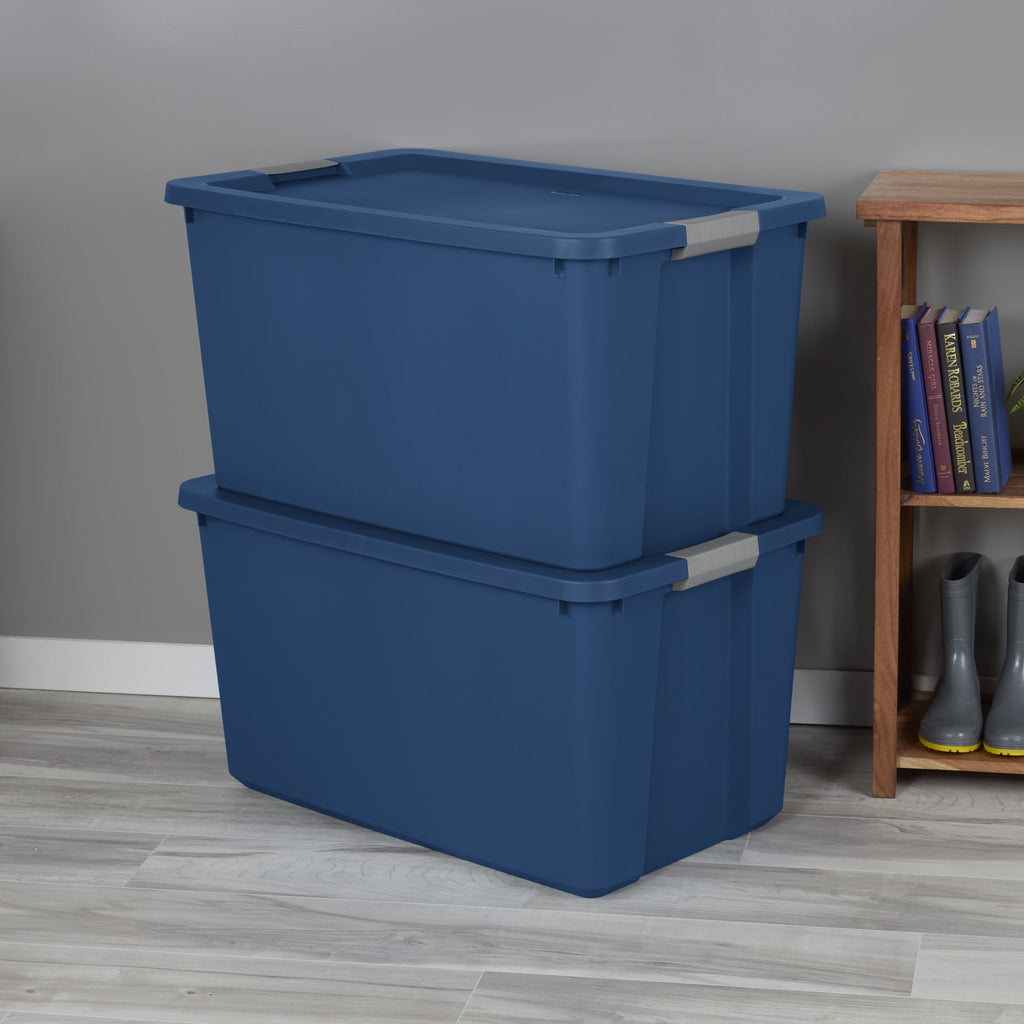 Sterilite 34 Gallon Extra-Large Storage Bin - Plastic Storage Container with Latch Lid, Blue