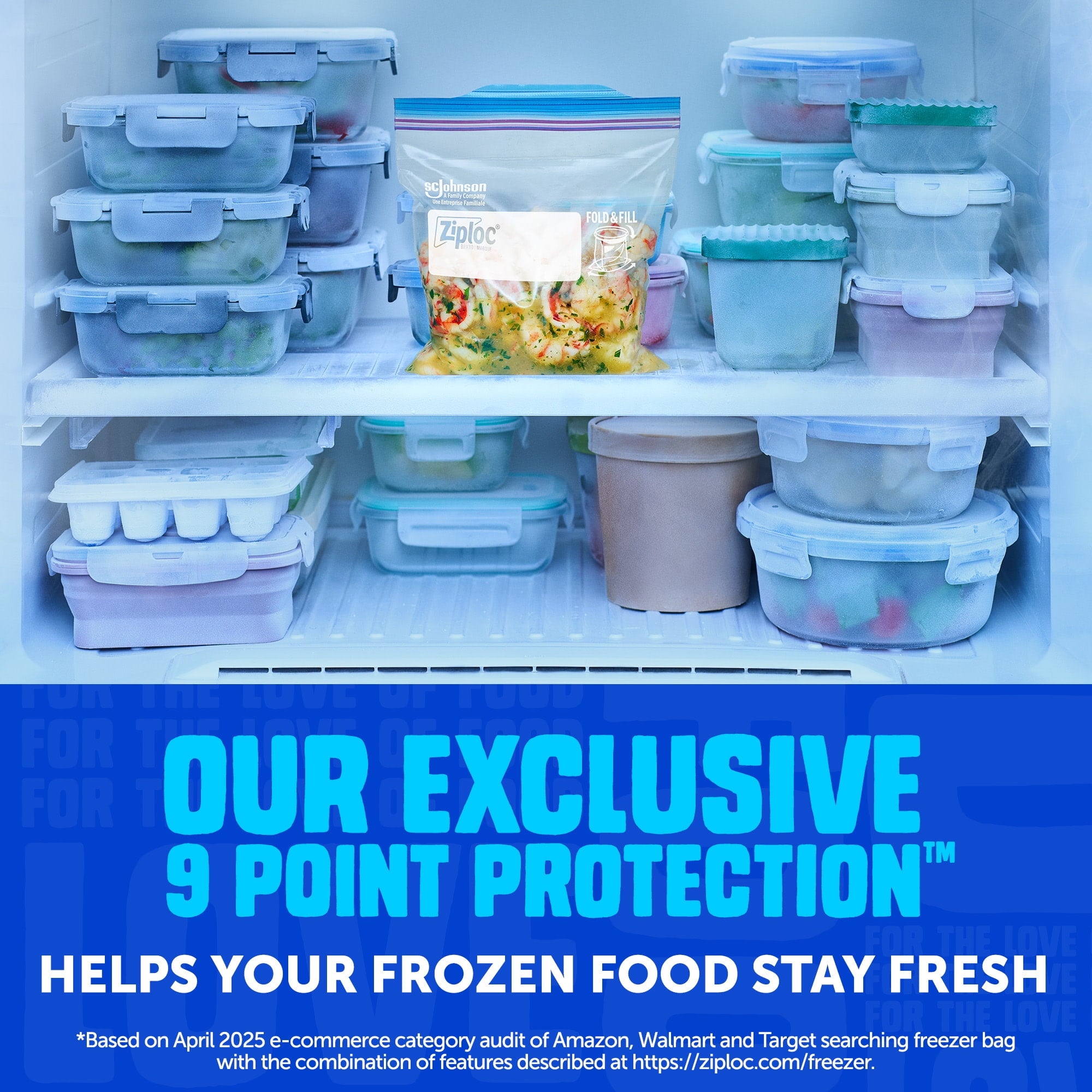 Ziploc Brand Freezer Food Storage Bags - School Supplies, with Grip 'n Seal Technology, Zipper, Gallon, 60 Count