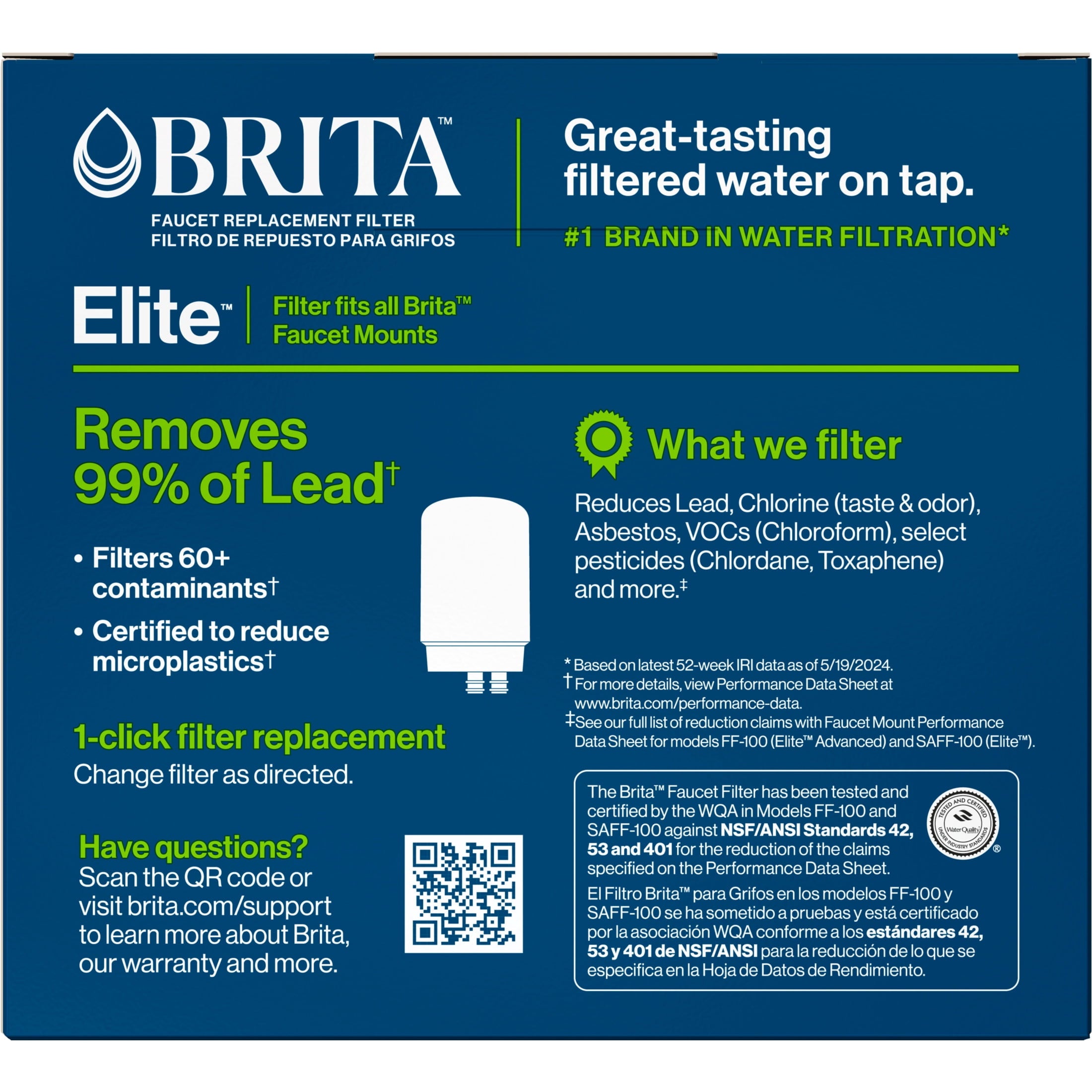 Brita Faucet Mount System Replacement Filter - Reduces Lead, Made Without BPA, White, 2 Count