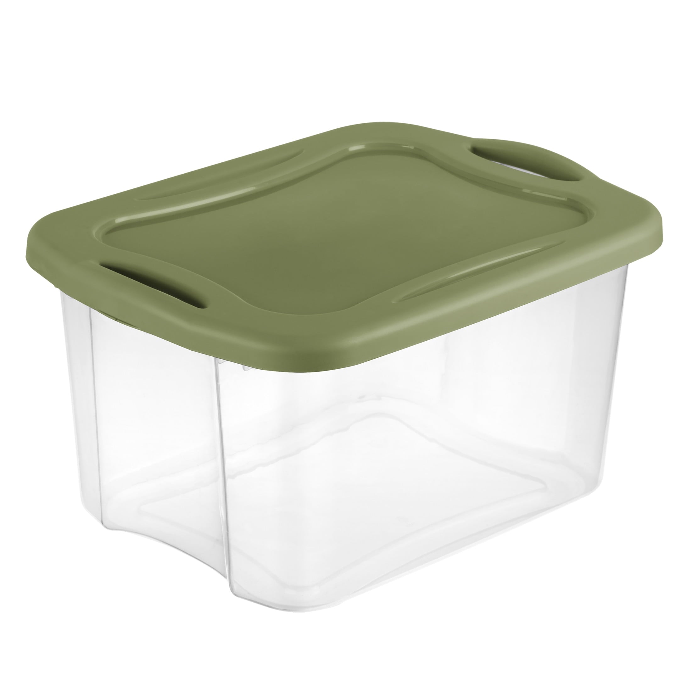 Sterilite EZ Carry 40 Quart Medium Storage Bin - Clear Plastic Storage Container with Full-Grip Handles, Green - 2-Pack