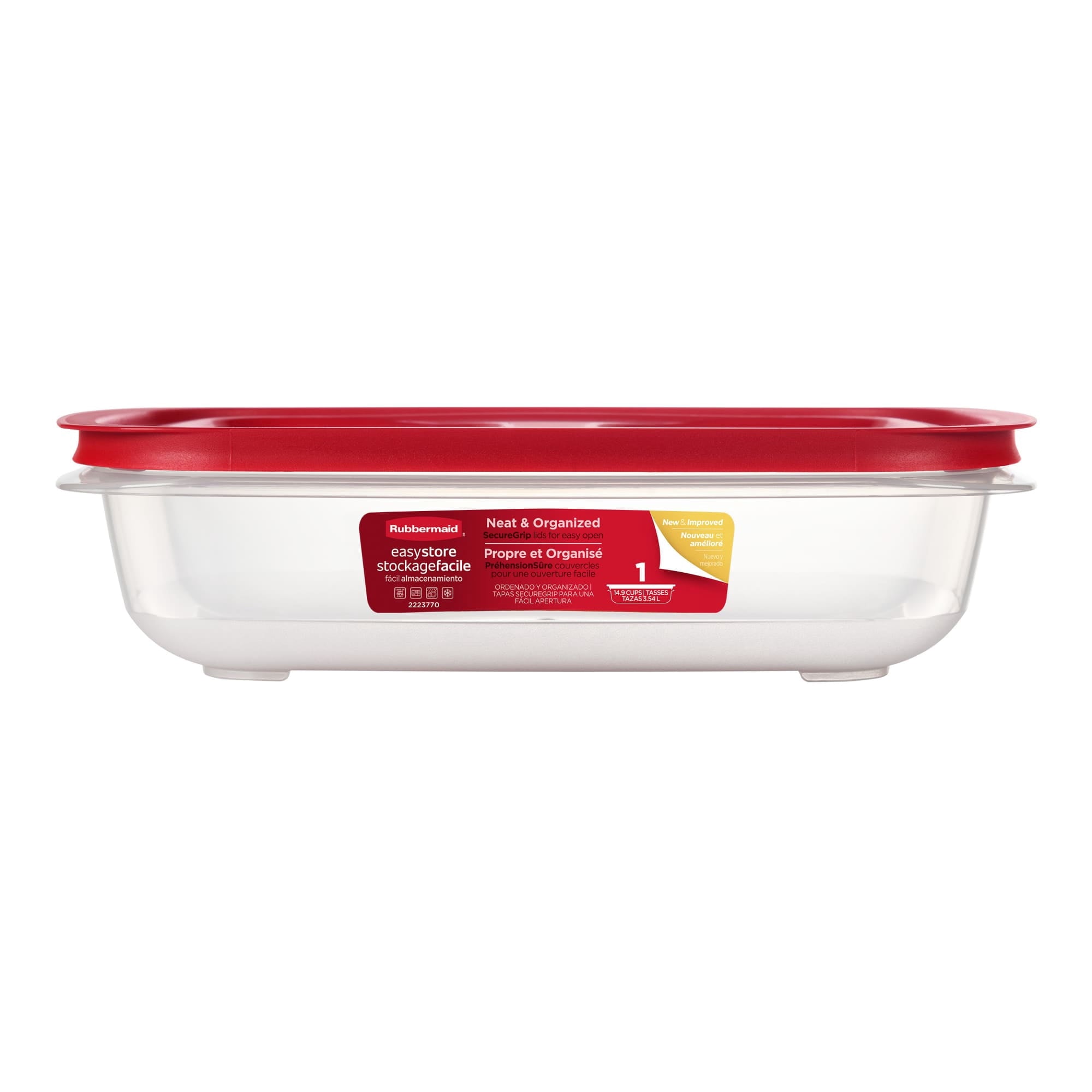 Rubbermaid 14.99-Cup EasyStore Rectangle Container - Food Storage Container, Food Storage Container with Lids