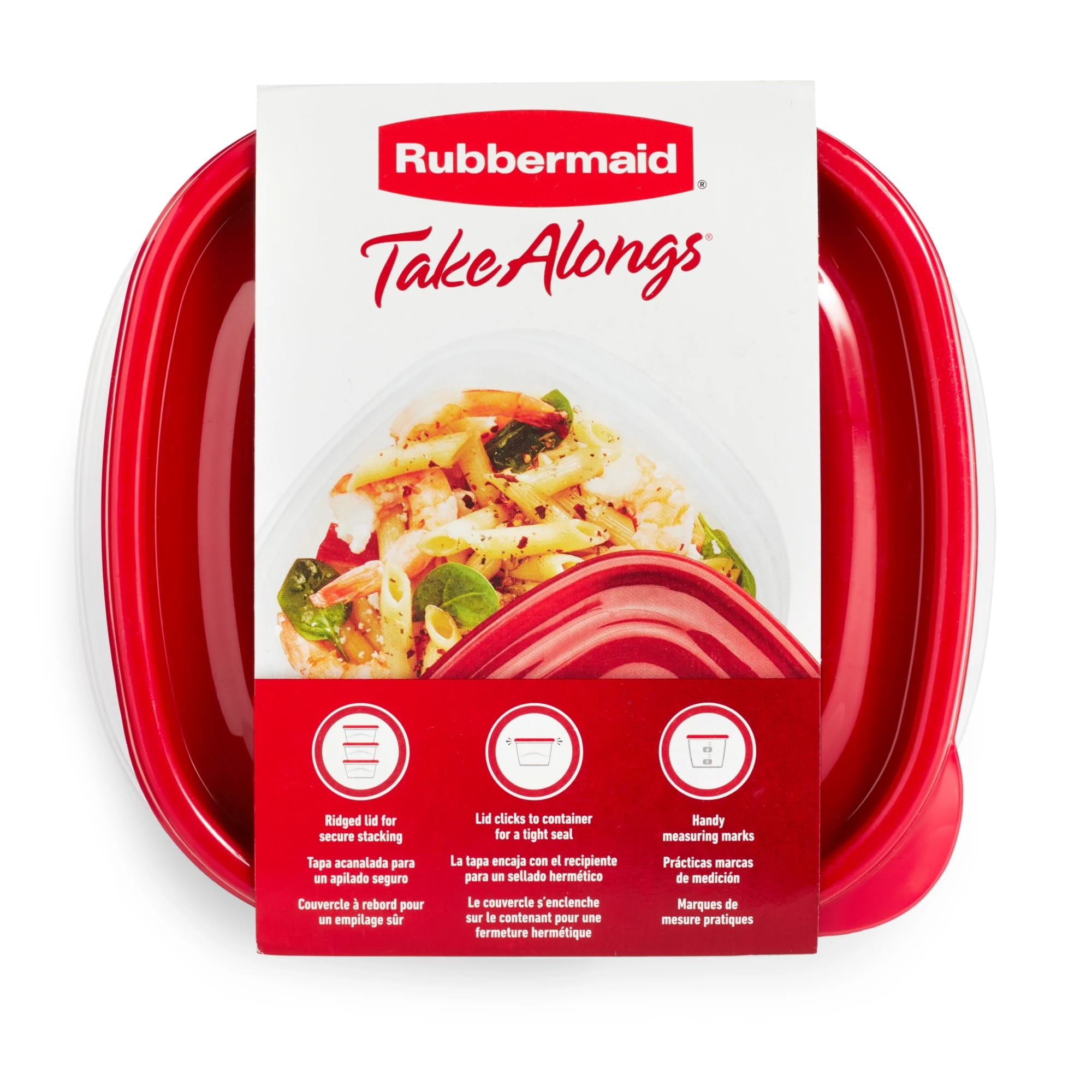 Rubbermaid TakeAlongs 5.2-Cup Deep Square Food Storage Containers - Ruby Red, 4 pack - 6-Pack