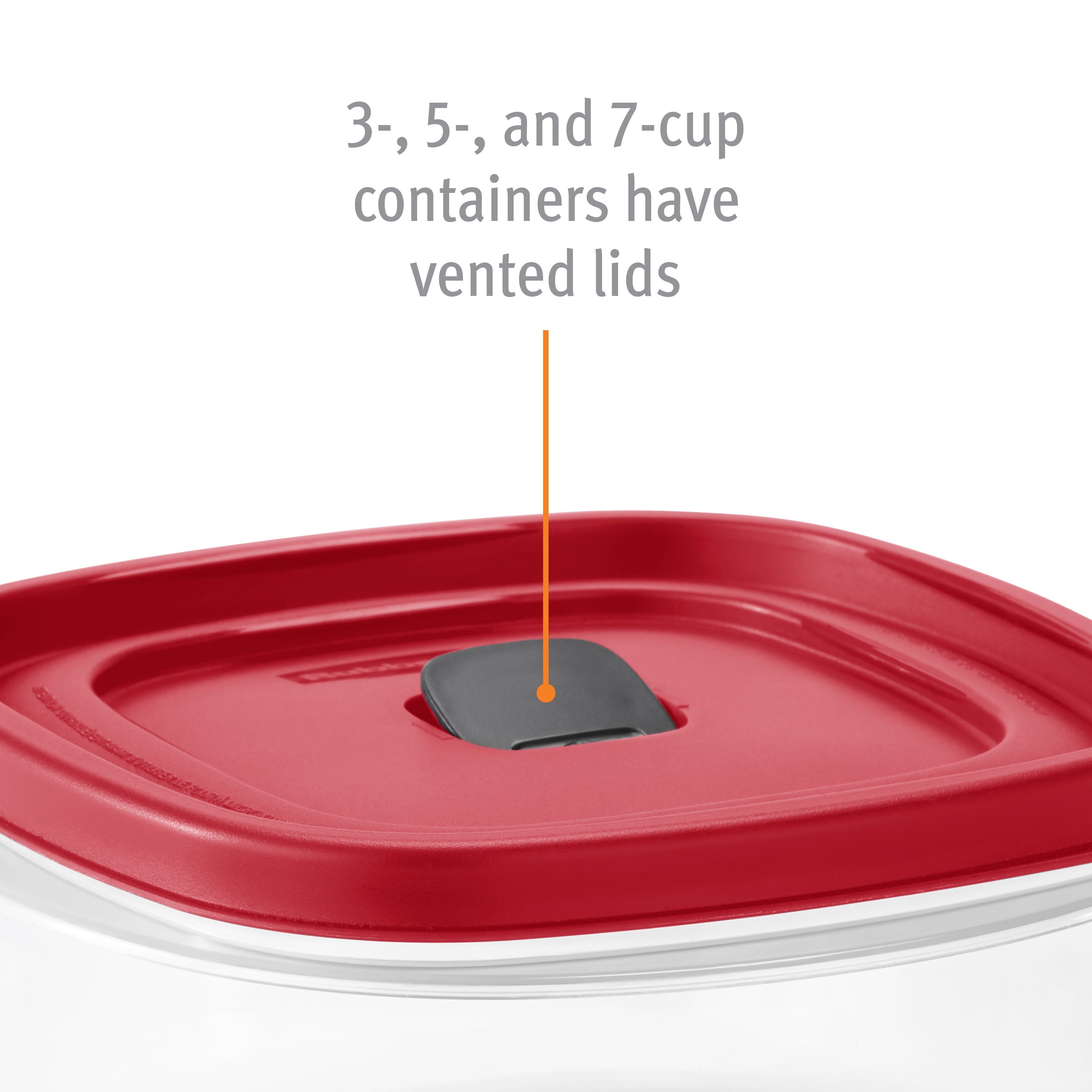 Rubbermaid Easy Find Vented Lids Food Storage Containers - 18-Piece Set, Racer Red