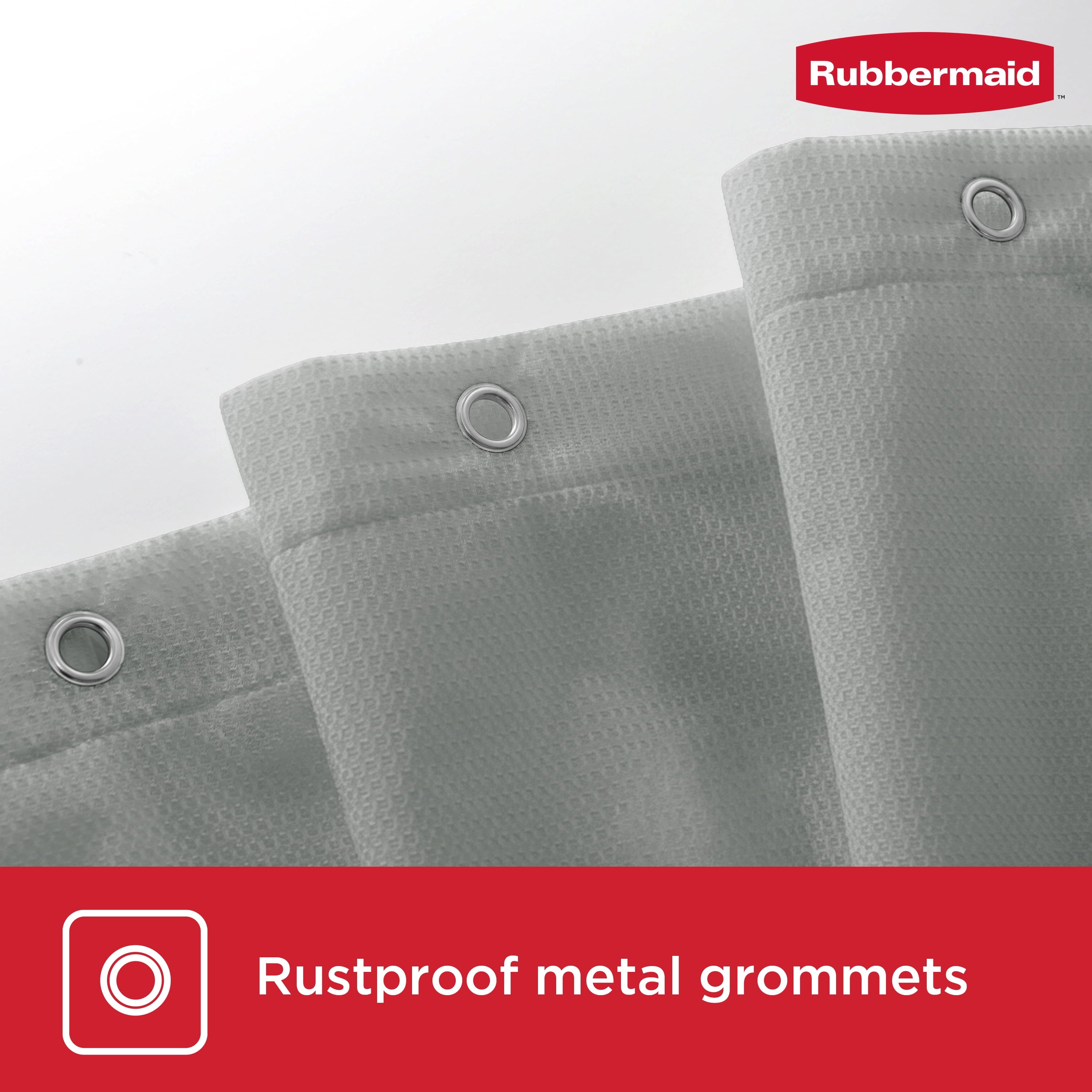 Rubbermaid Gray Waterproof Fabric Shower Liner - 70" x 72"