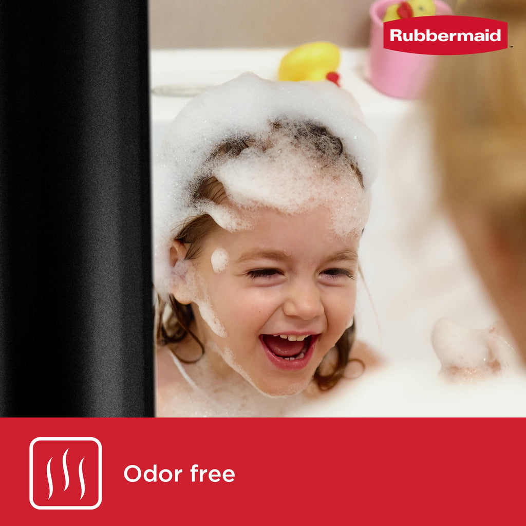 Rubbermaid Black Waterproof Fabric Shower Liner - 70" x 72"