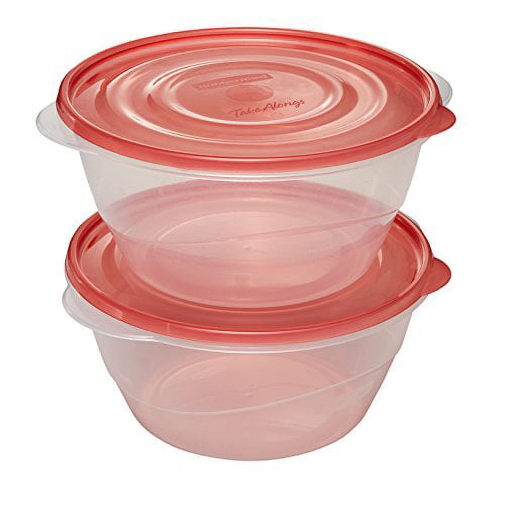 Rubbermaid TakeAlongs Serving Bowl Food Storage Containers - 15.7 Cup, Tint Chili, 2 Count