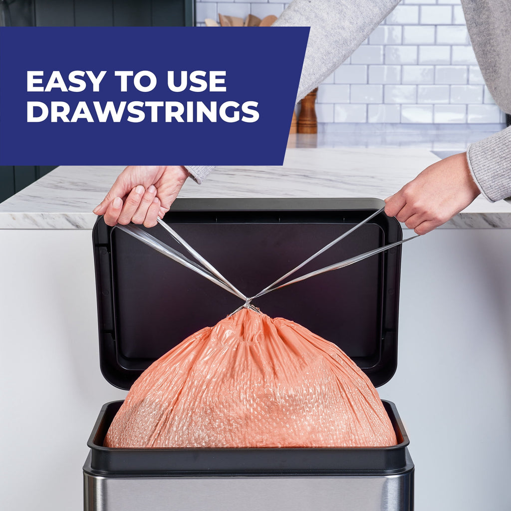 Hefty Ultra Strong 13 Gallon Trash Bags - Tall Kitchen Trash Bags, Peach, Fabuloso Peach Scent, 20 Bags