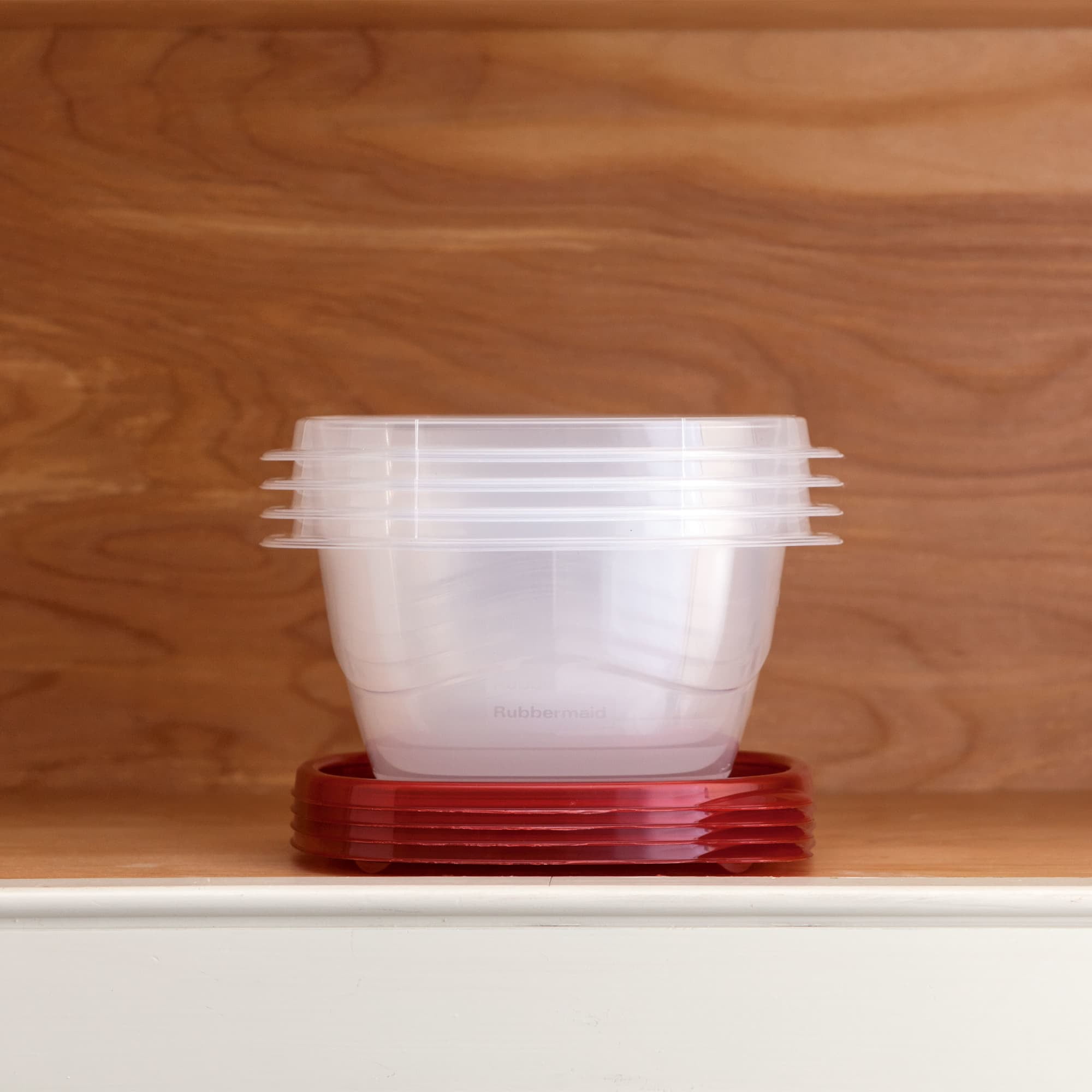 Rubbermaid TakeAlongs 5.2-Cup Deep Square Food Storage Containers - Ruby Red, 4 pack
