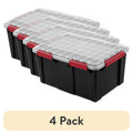 Sterilite Large Gasket Tote - 20 Gallon WaterProof Plastic Storage Bin with Lid, Gasket Seal and Durable Latches, Black - 4-Pack