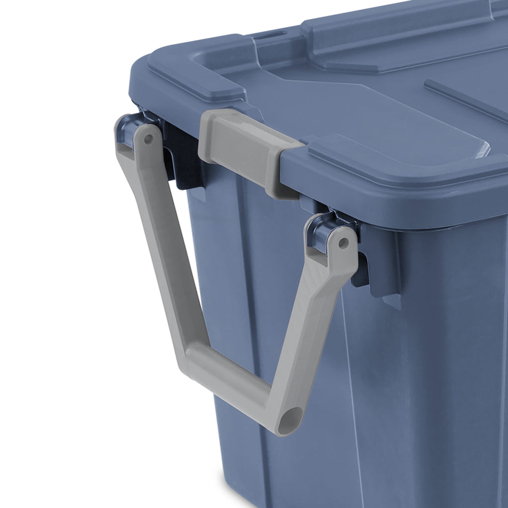 Sterilite Extra-Large Wheeled Industrial Storage Bin - 40 Gallon Durable Plastic Storage Tote with Latching Lid and Pull Handle, Blue, 2 Pack