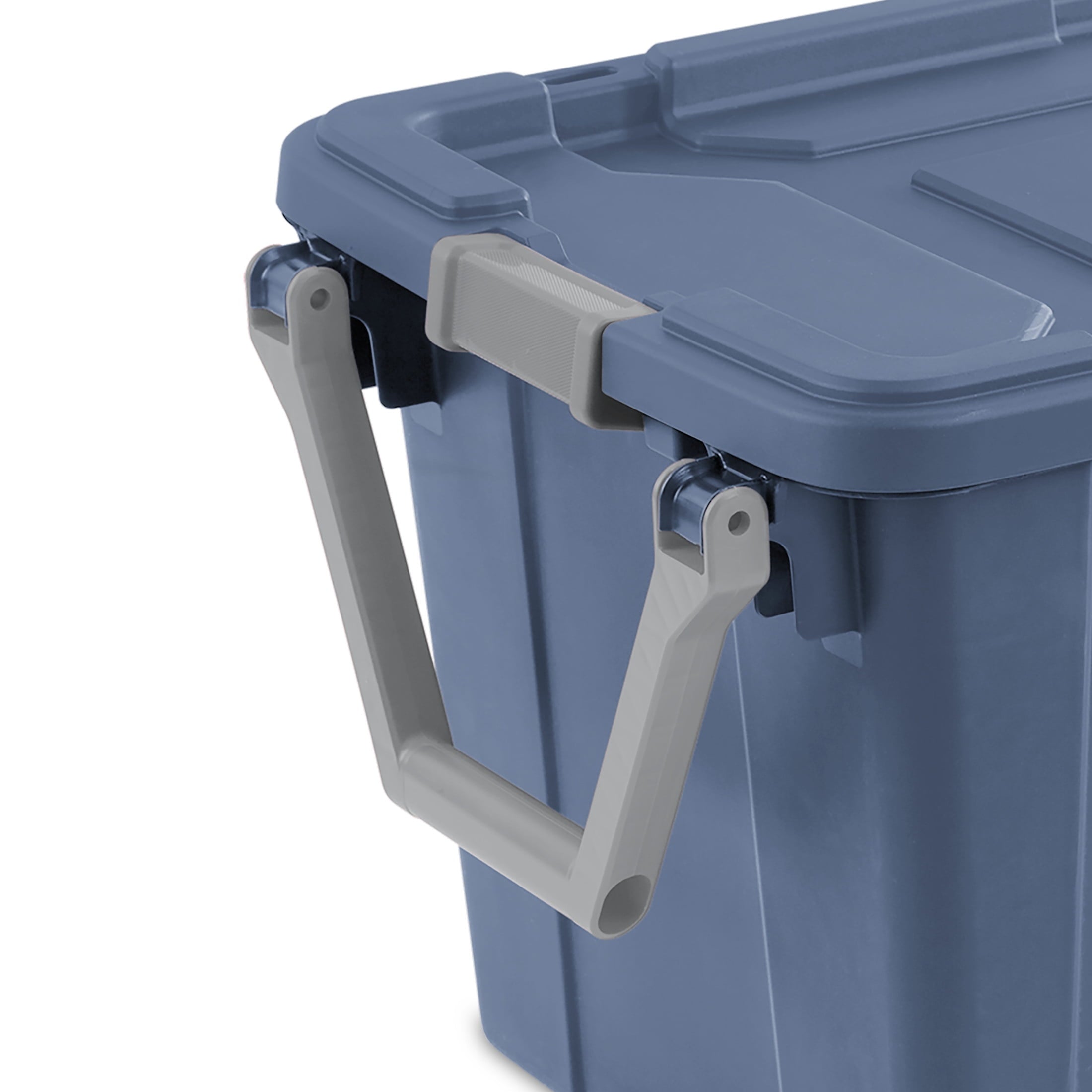 Sterilite Extra-Large Wheeled Industrial Storage Bin - 40 Gallon Durable Plastic Storage Tote with Latching Lid and Pull Handle, Blue, 2 Pack