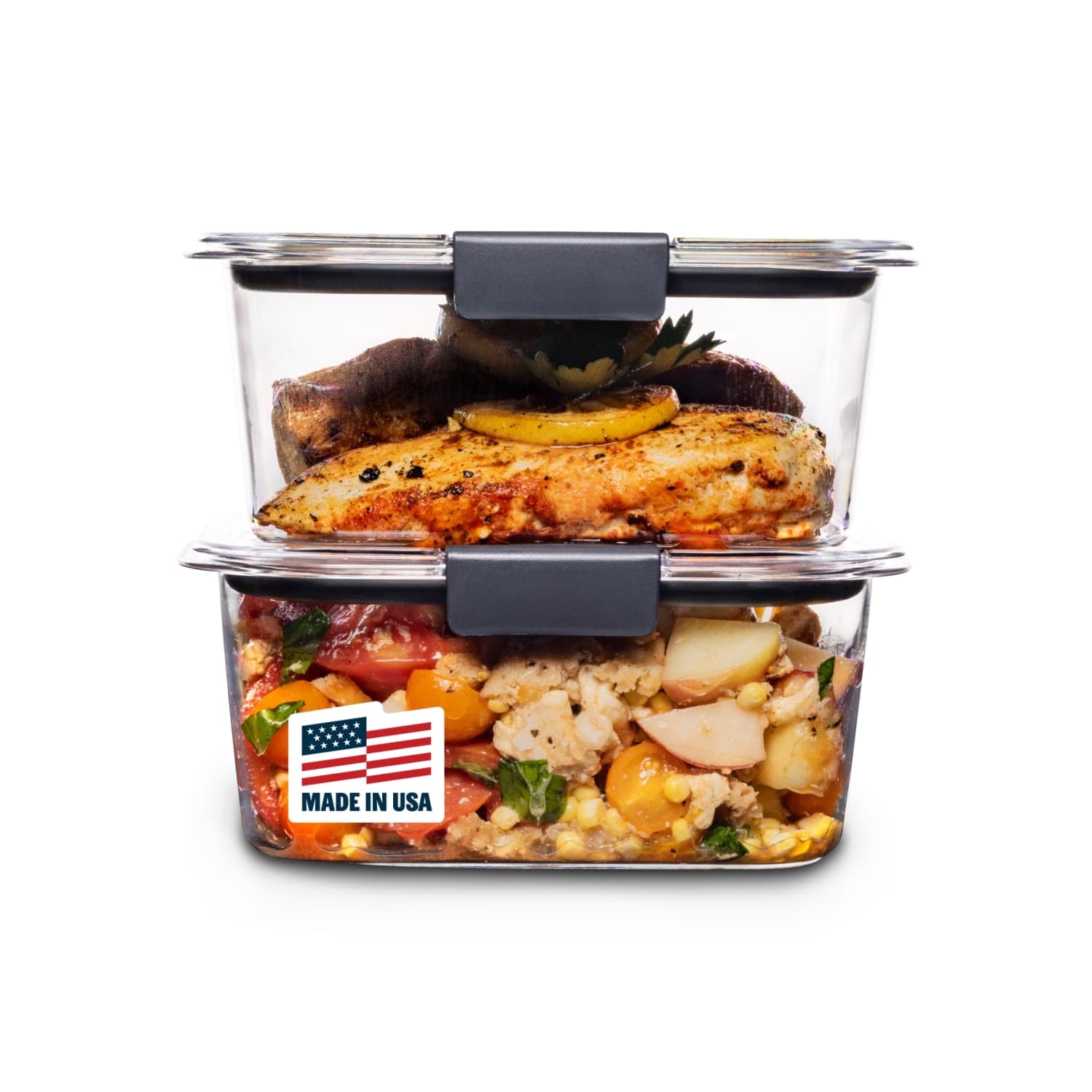 Rubbermaid Brilliance 4.7 Cup Medium Stain-Proof Food Storage Container - Set of 2 - 4-Pack