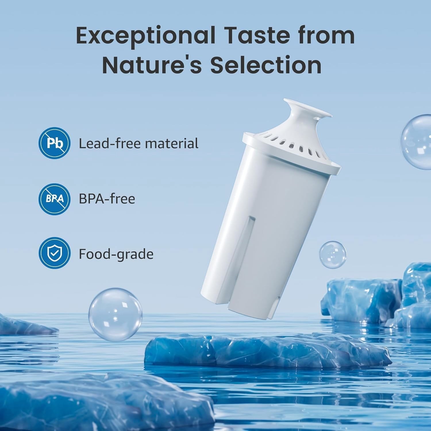AQUA CREST CF06A Replacement for Brita® Filter - Brita® Water Pitchers and Dispensers, Classic OB03, Mavea® 107007, and More, NSF Certified Pitcher Water Filter, 4 Pack