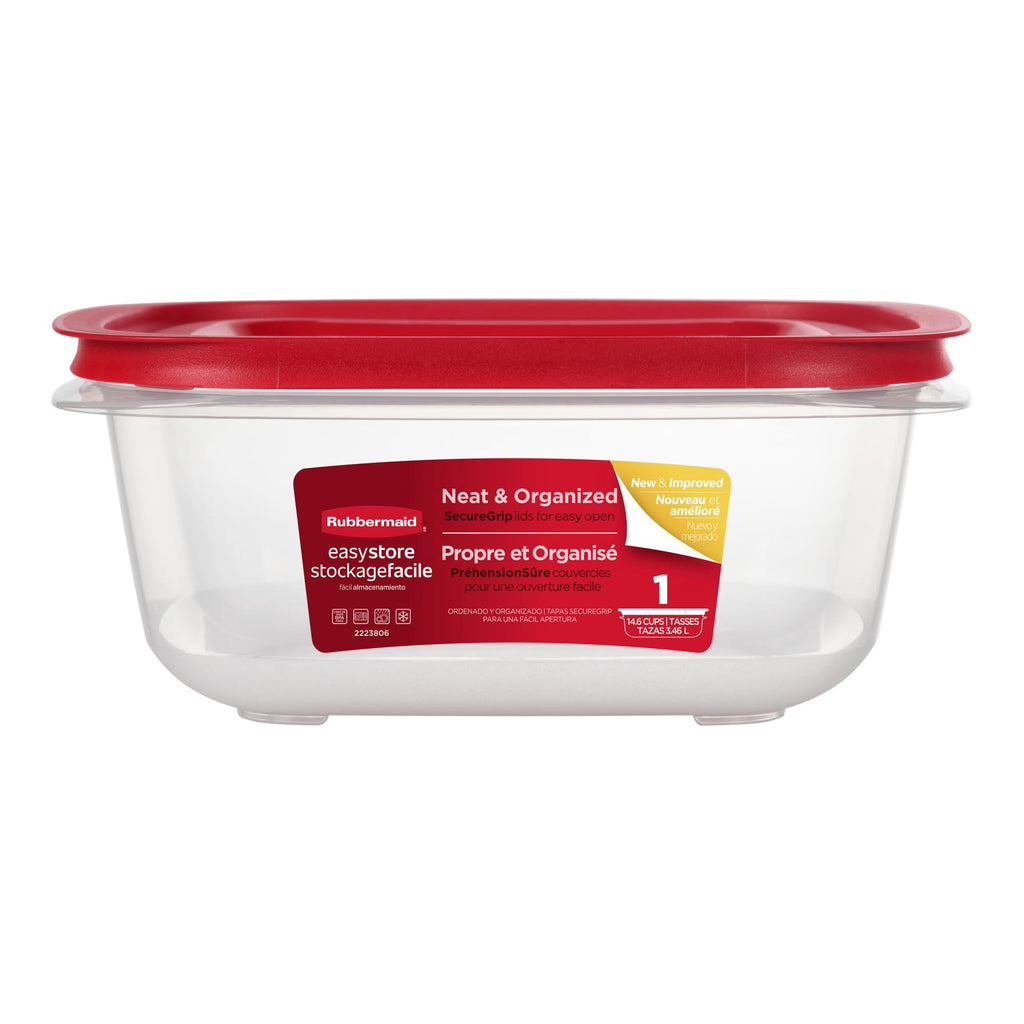Rubbermaid 14.66-Cup EasyStore Square Container - Food Storage Container, Food Storage Container with Lids