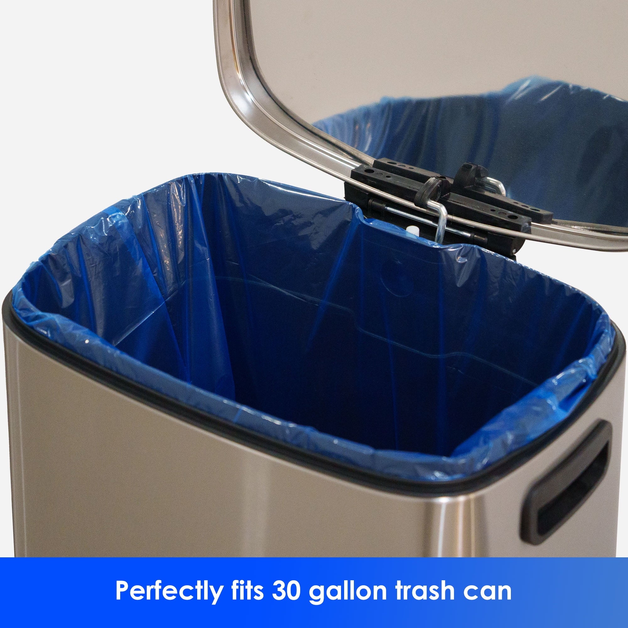 HygiCare Recycling Trash Bags - 30 Gallon, 120 Count, Unscented, Super Strong, Leakproof, Translucent Blue