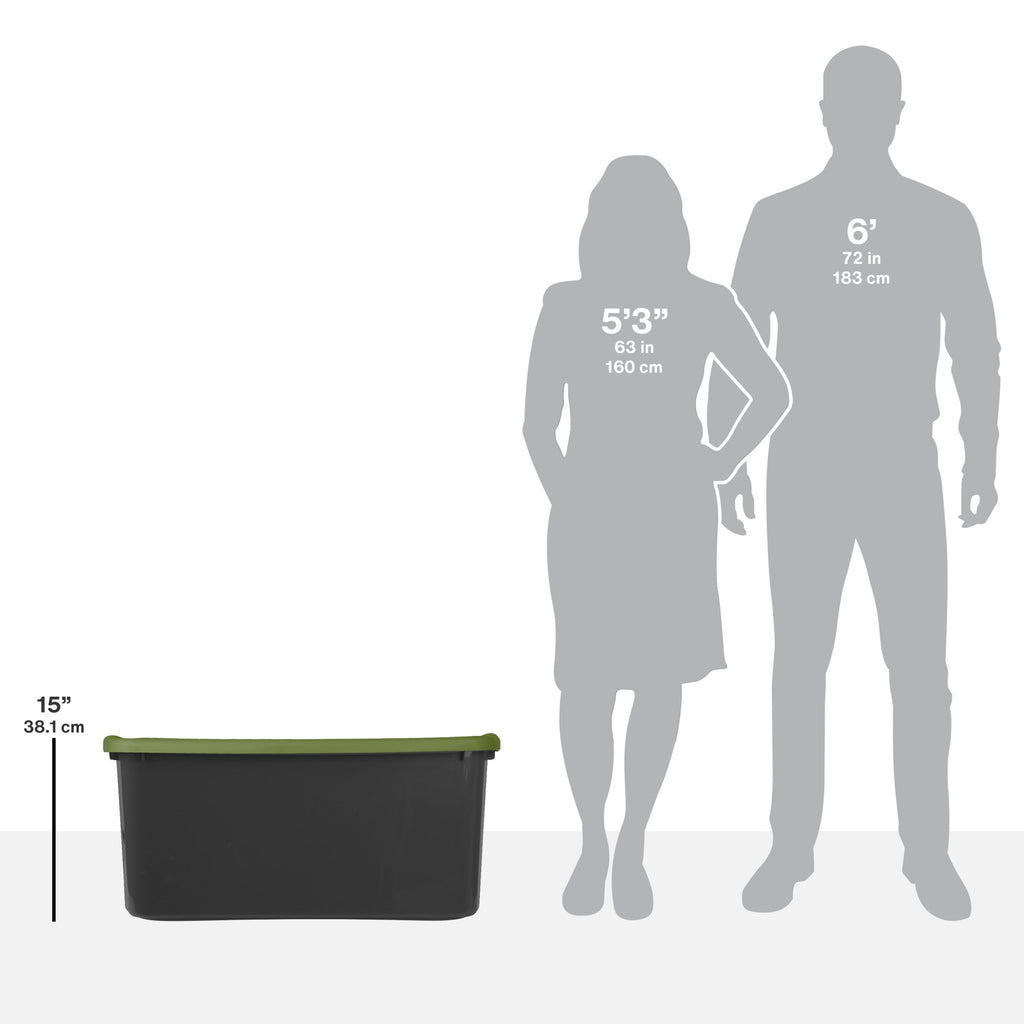 Sterilite EZ Carry 30 Gallon Extra-Large Storage Bin - Plastic Storage Container with Full-Grip Handles, Gray - 2-Pack