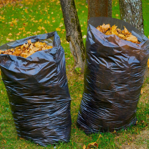 55 Gallon Trash Bags (60 Count) - Black Heavy Duty Outdoor Garbage Bags, with Tying Ropes