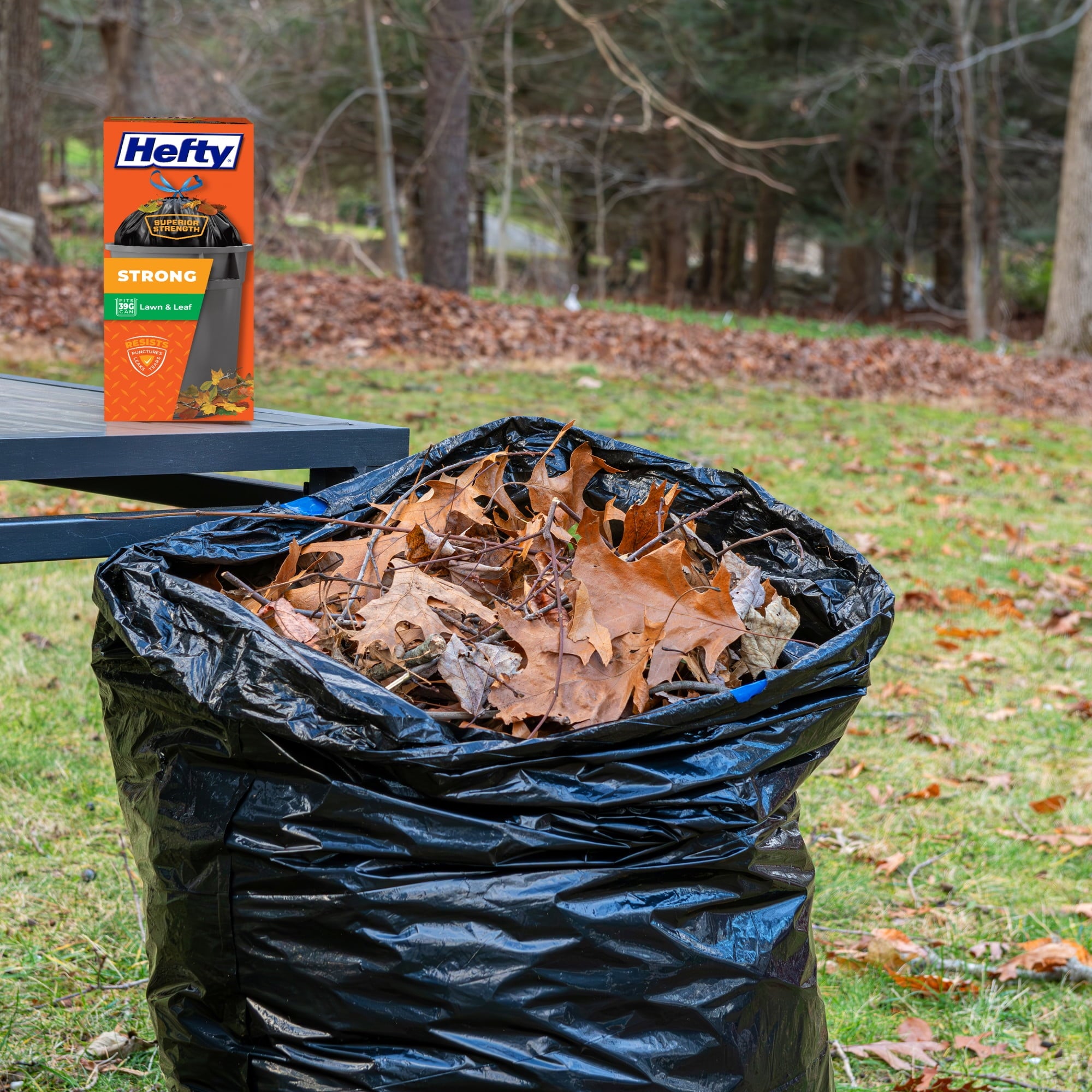 Hefty Strong Lawn & Leaf Trash Bags - 39 Gallon, 20 Count - 6-Pack