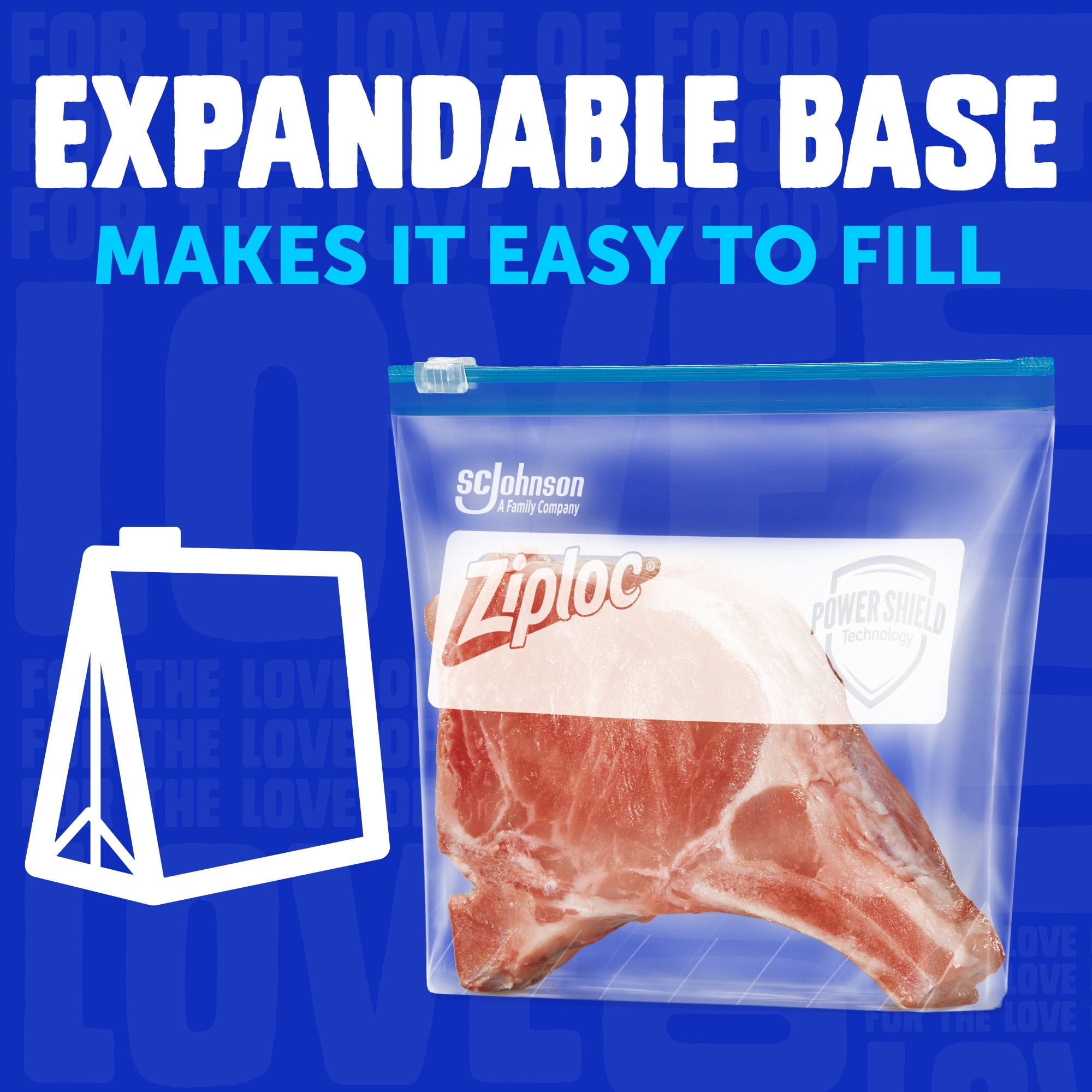 Ziploc® Brand Quart Freezer Slider Food Storage Bags - Power Shield™ Technology for More Durability, 25 Count