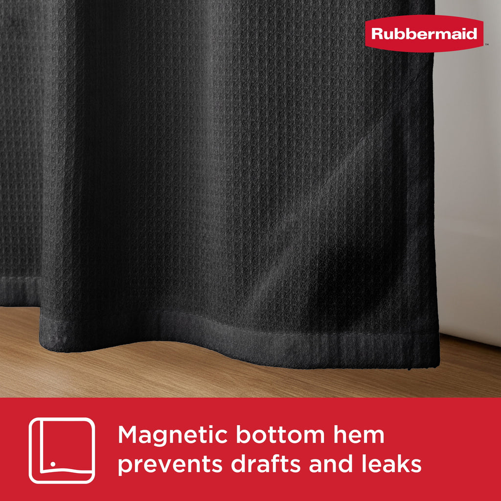 Rubbermaid Black Waterproof Fabric Shower Liner - 70" x 72"