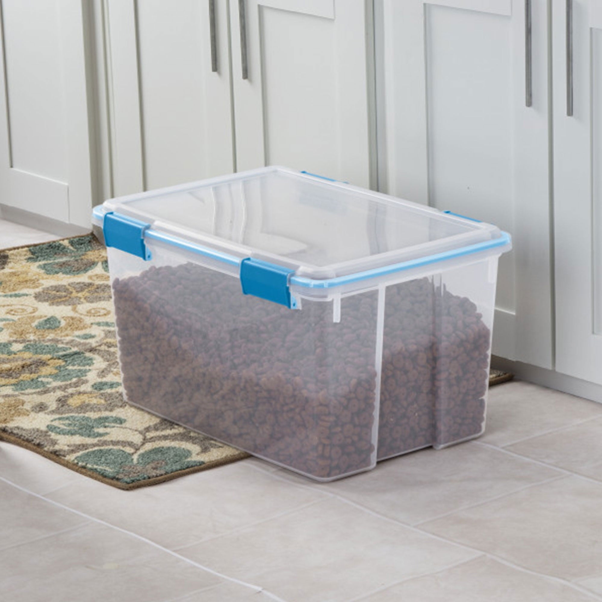 Sterilite 4-Pack 54 Qt. Gasket Box - Clear Plastic Home Storage Organizer Bins with Lids