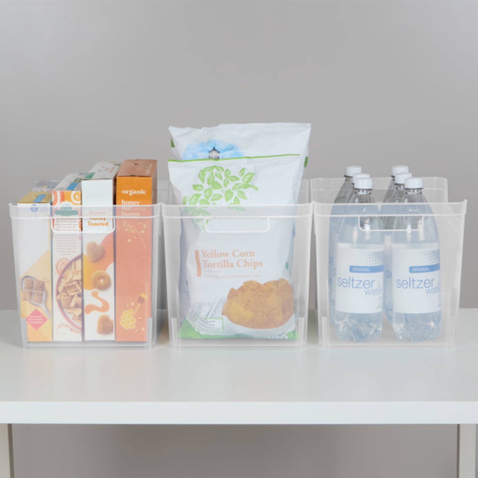 Sterilite Wide Shelf Bin - Clear Plastic Open Storage Containers, Multi-purpose Organizers, 6 Count