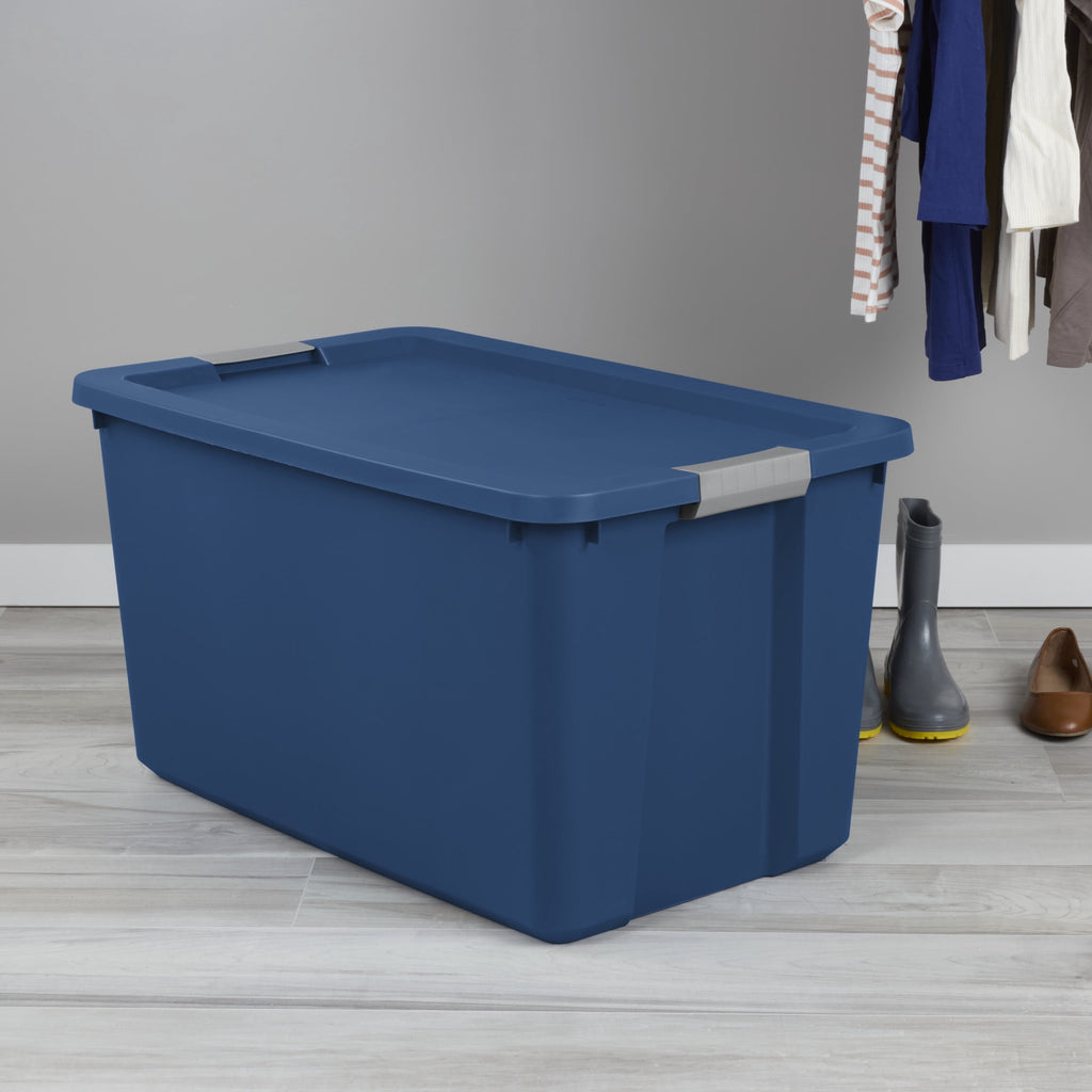 Sterilite 34 Gallon Extra-Large Storage Bin - Plastic Storage Container with Latch Lid, Blue